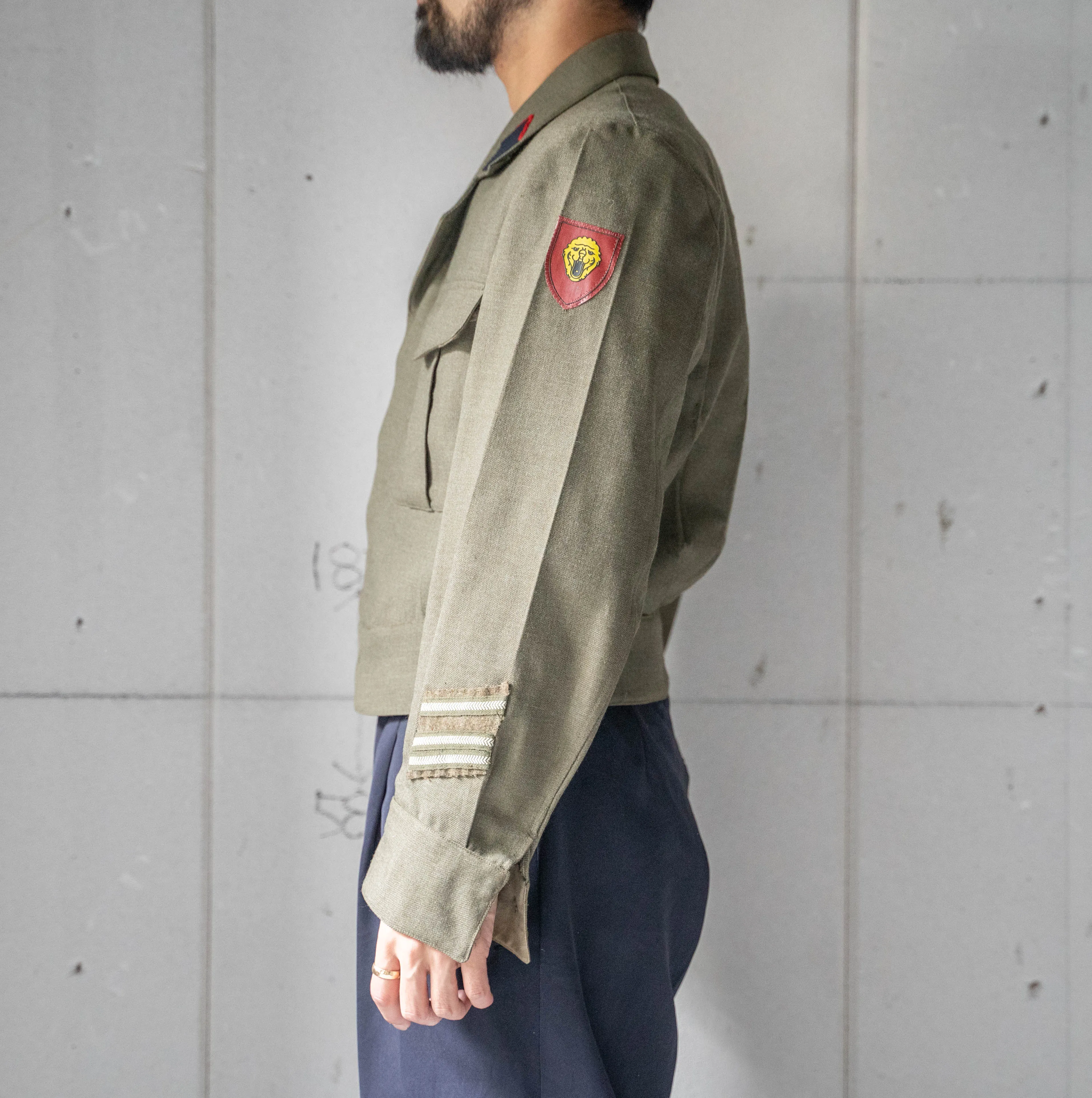 1970s Belgium military wool short battle dress jacket -without epaulette- ‘dead stock’