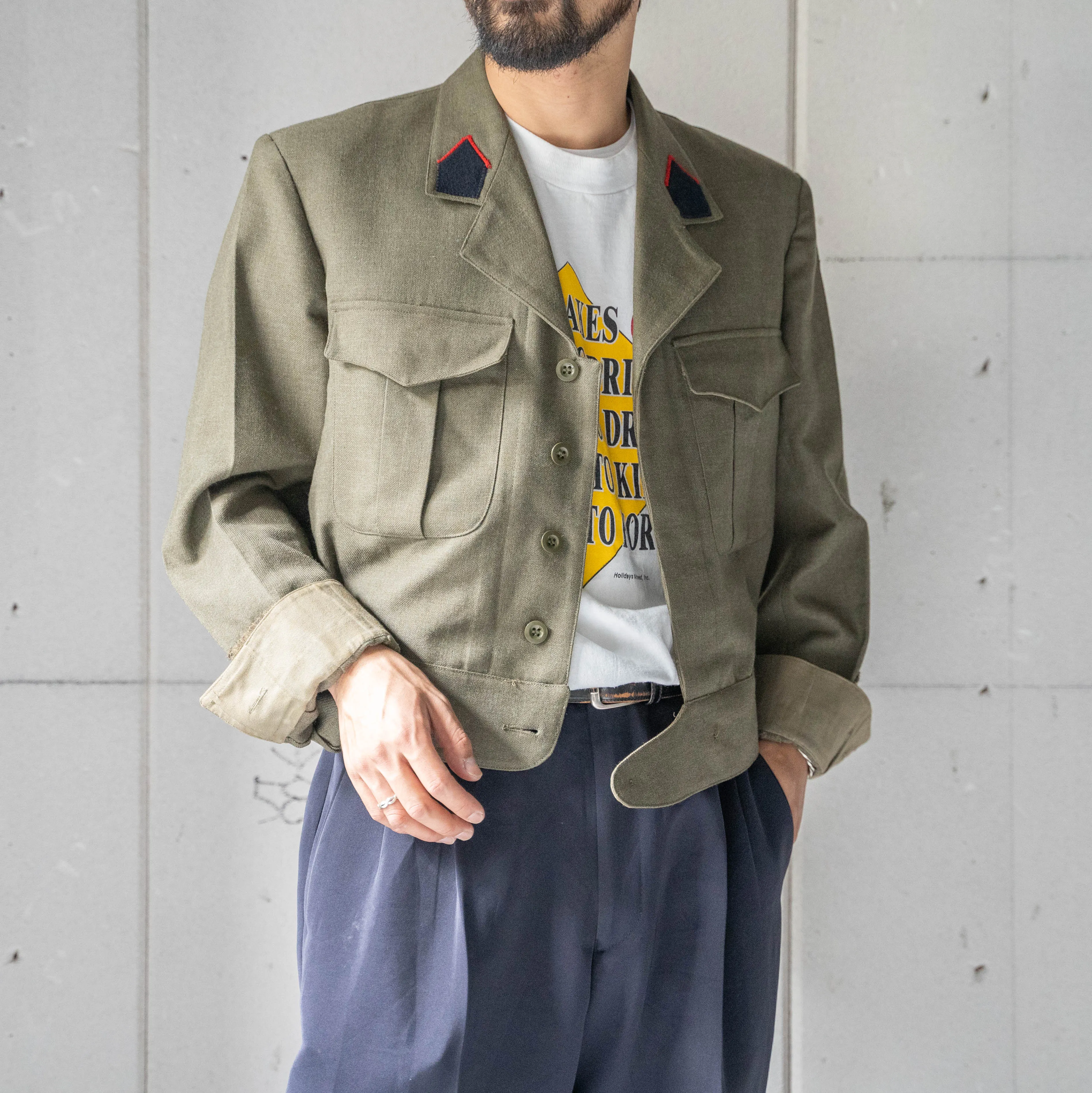 1970s Belgium military wool short battle dress jacket -without epaulette- ‘dead stock’