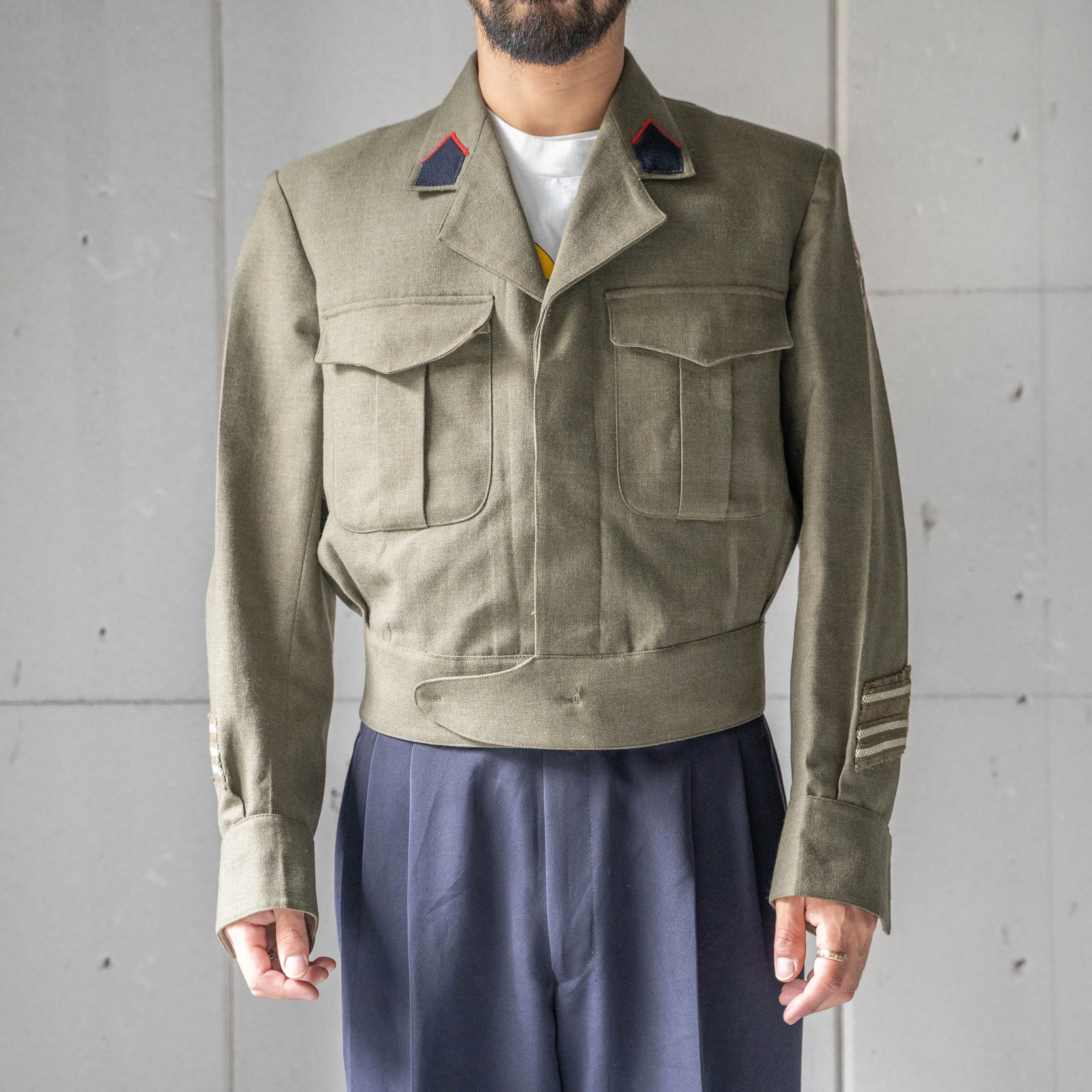 1970s Belgium military wool short battle dress jacket -without epaulette- ‘dead stock’