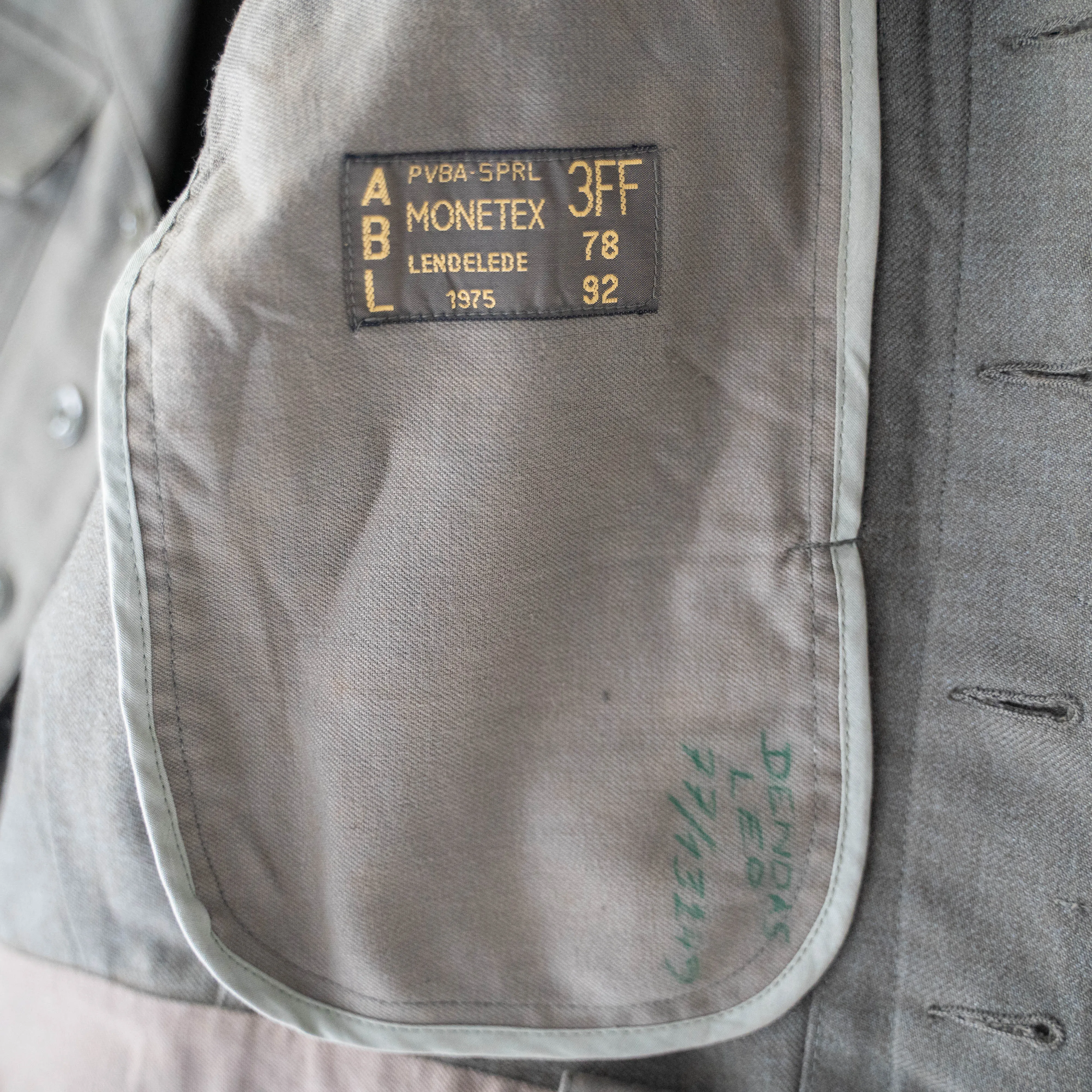 1970s Belgium military wool short battle dress jacket -without epaulette- ‘dead stock’