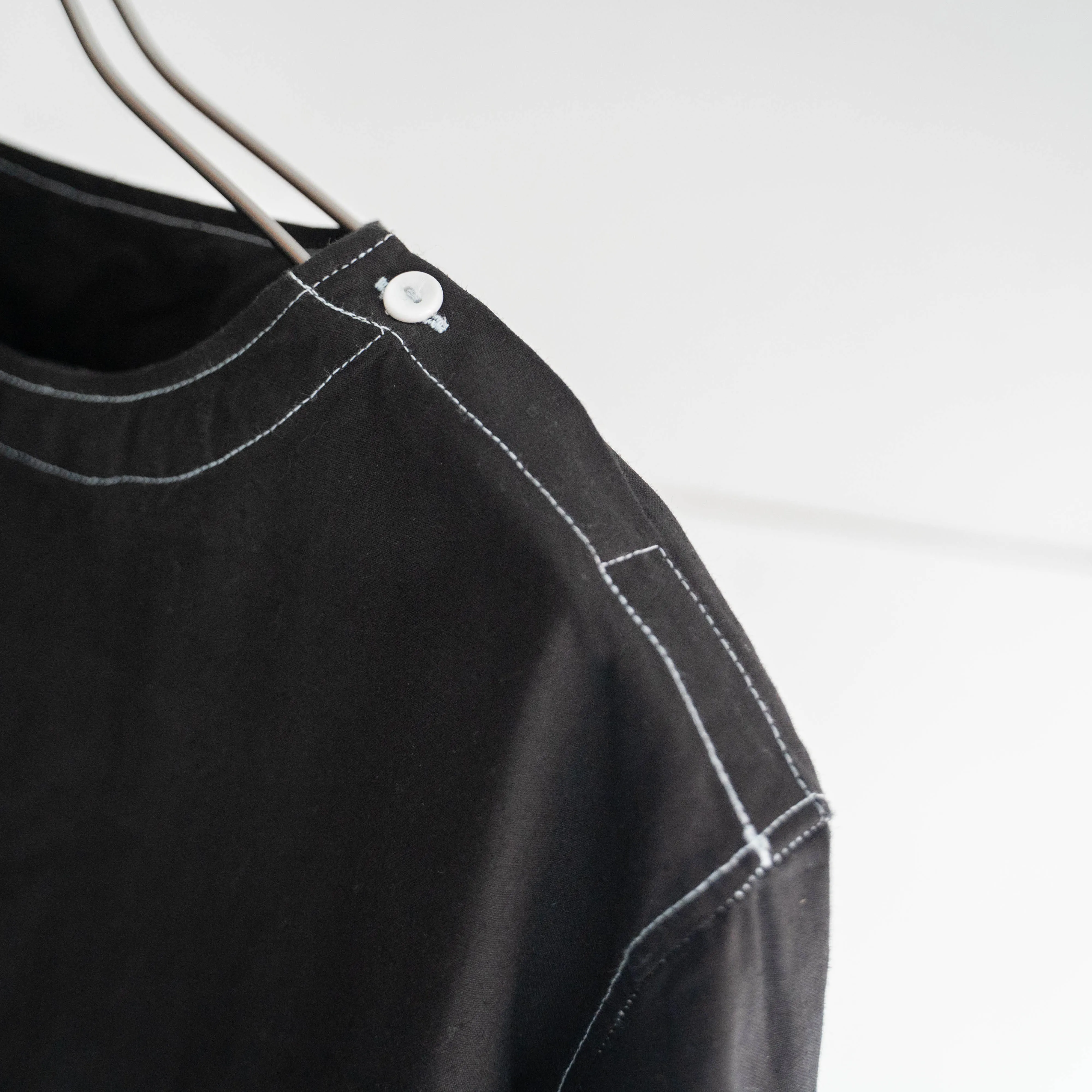 1990s Romania military Sleeping shirt 'dead stock' -black dyed-