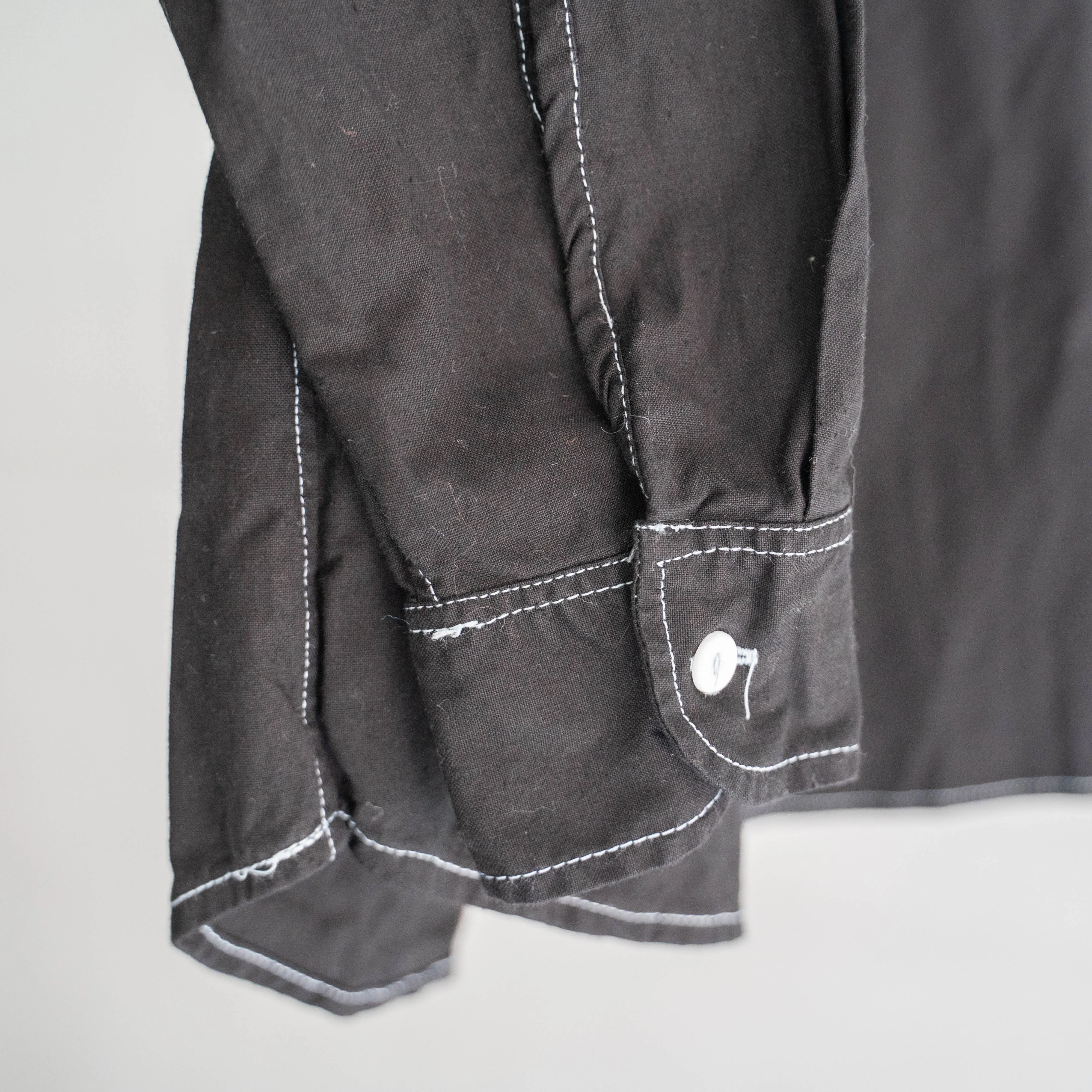 1990s Romania military Sleeping shirt 'dead stock' -black dyed-