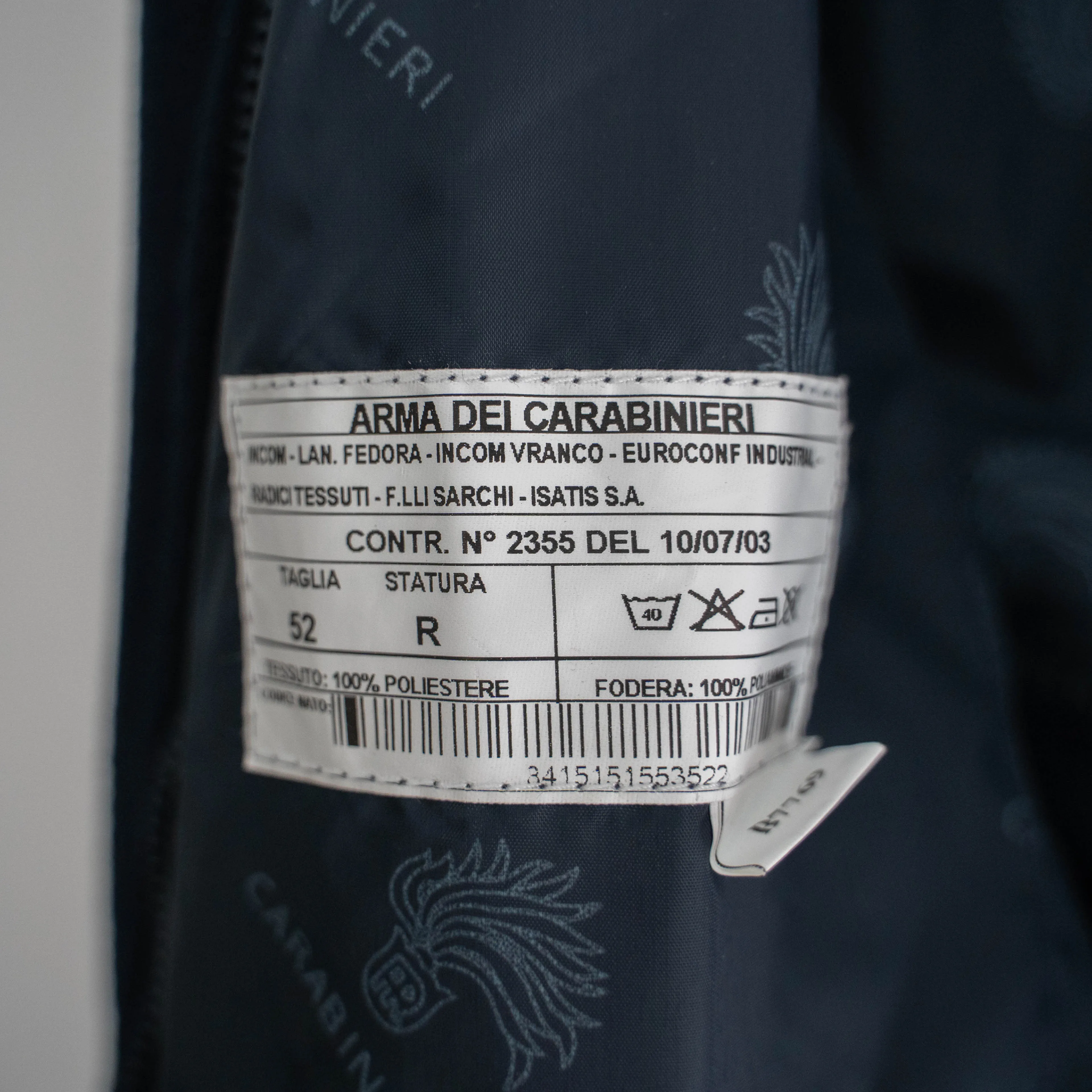 2000s Italian carabinieri navy color short jacket -reversible- 'dead stock'
