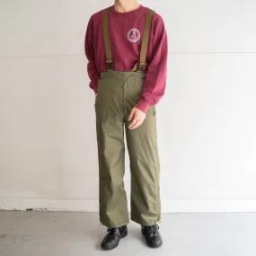 2000s Italian military green color nylon waist overall 'rare color' 'dead stock'