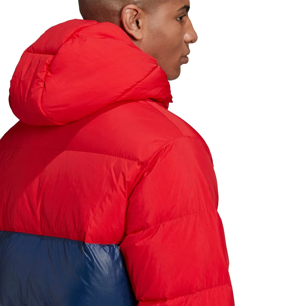 adidas Down Regen Hooded Puffer Jacket Scarlet Collegiate Navy