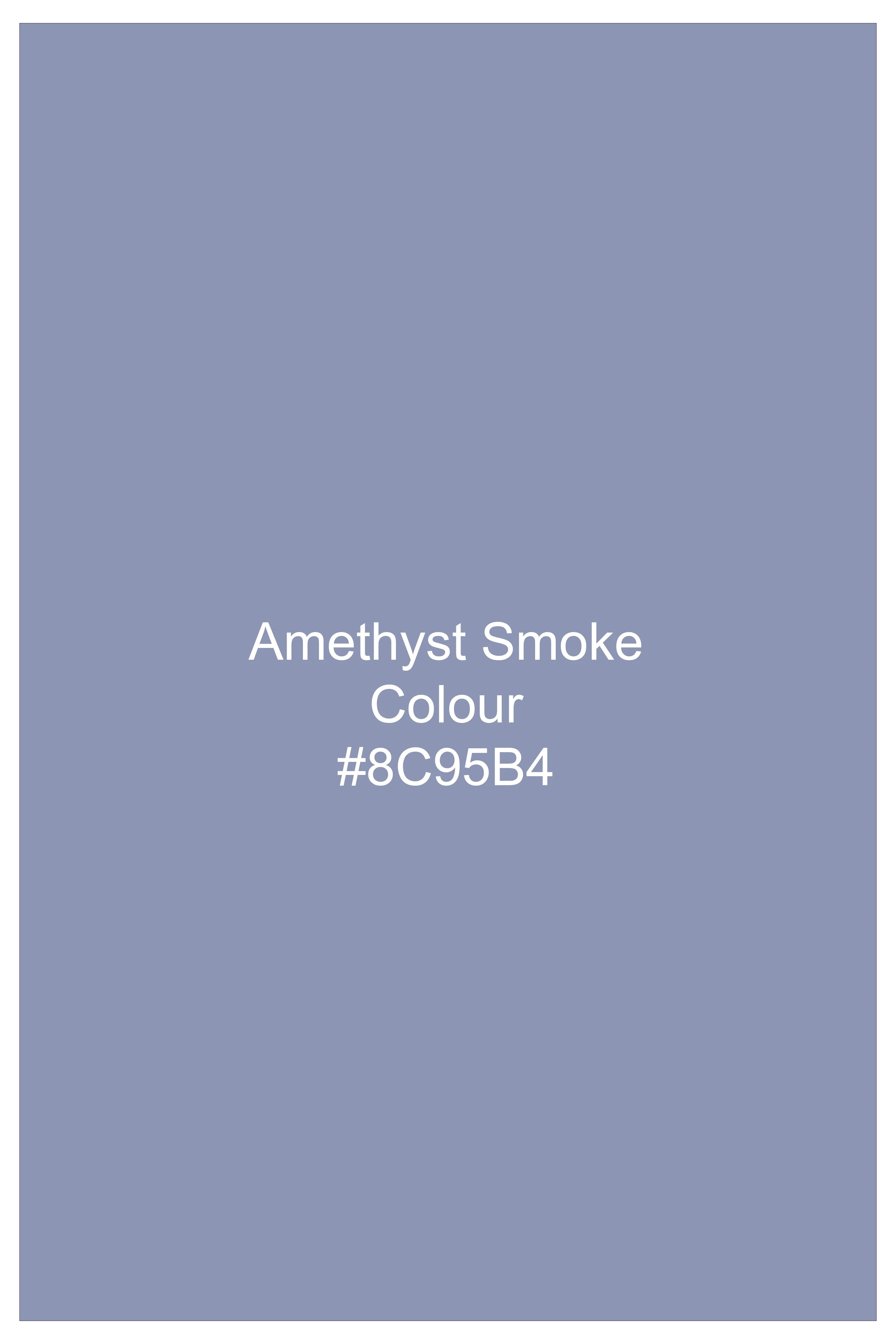 Amethyst Smoke Blue Checked Wool Blend Pant