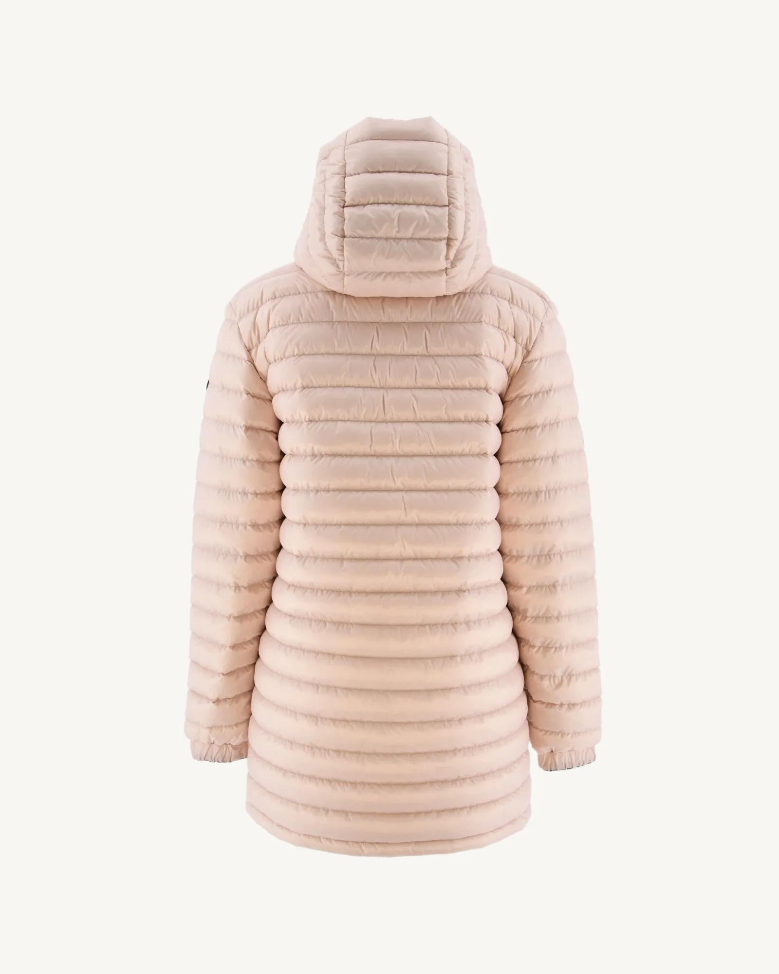 Army/Soft pink Roma long reversible puffer jacket