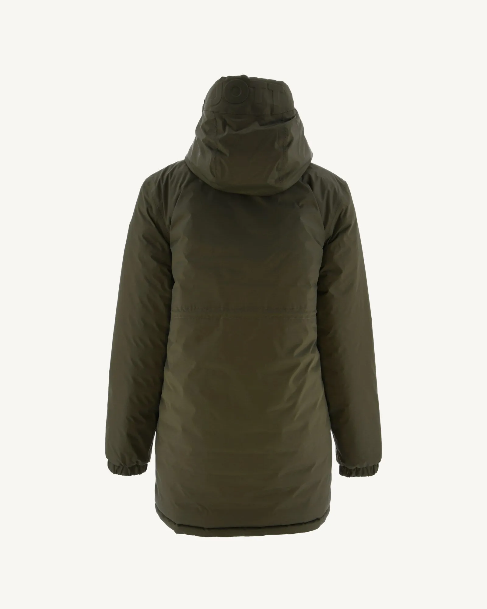 Army/Soft pink Roma long reversible puffer jacket
