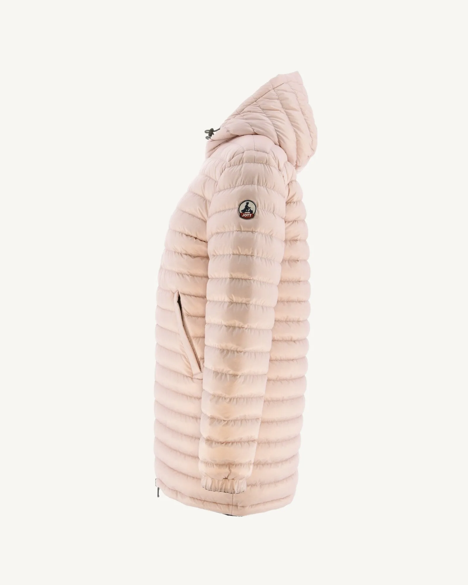 Army/Soft pink Roma long reversible puffer jacket