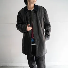 around 1950s Swedish military leather car coat