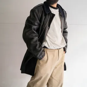 around 1950s Swedish military leather car coat
