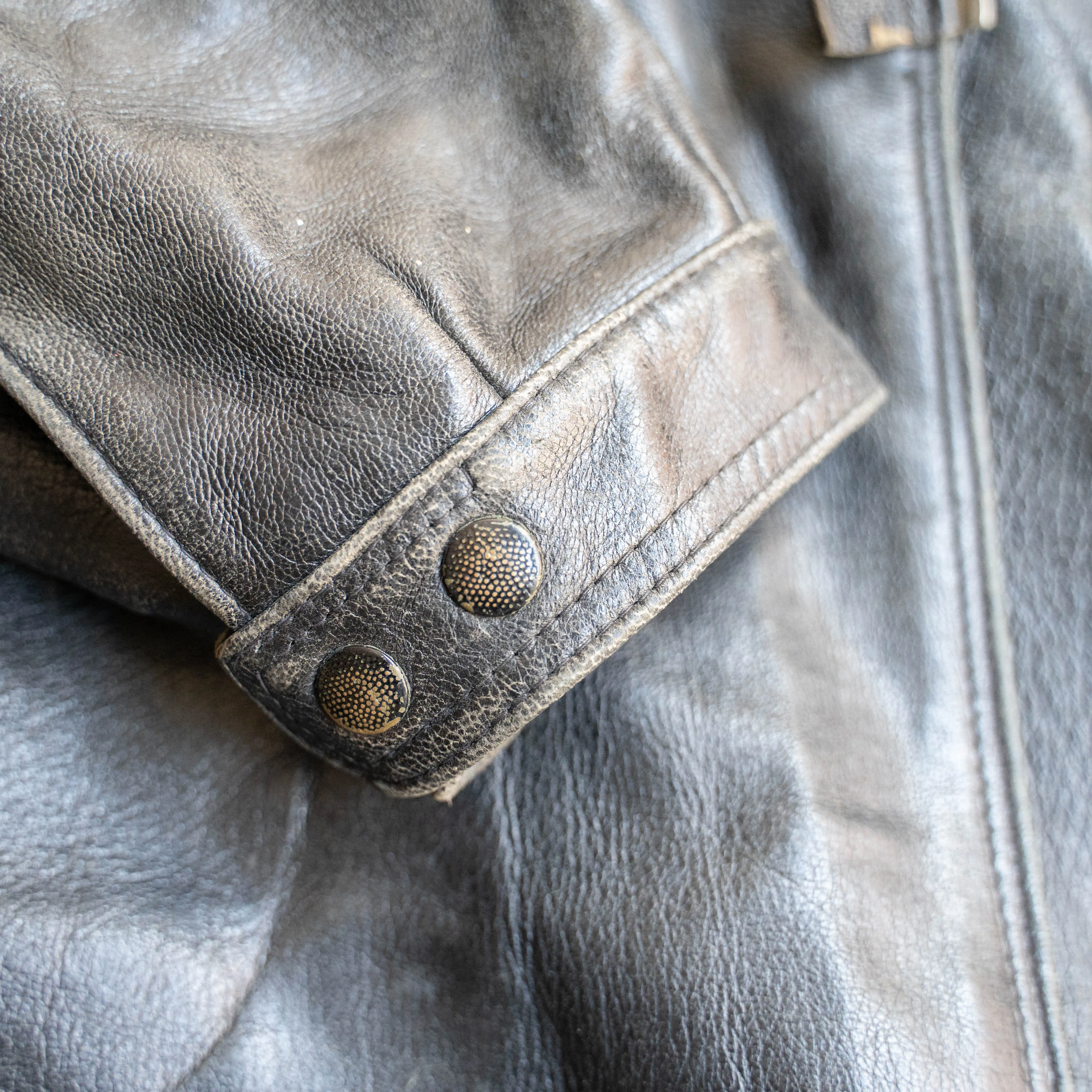 around 1950s Swedish military leather car coat