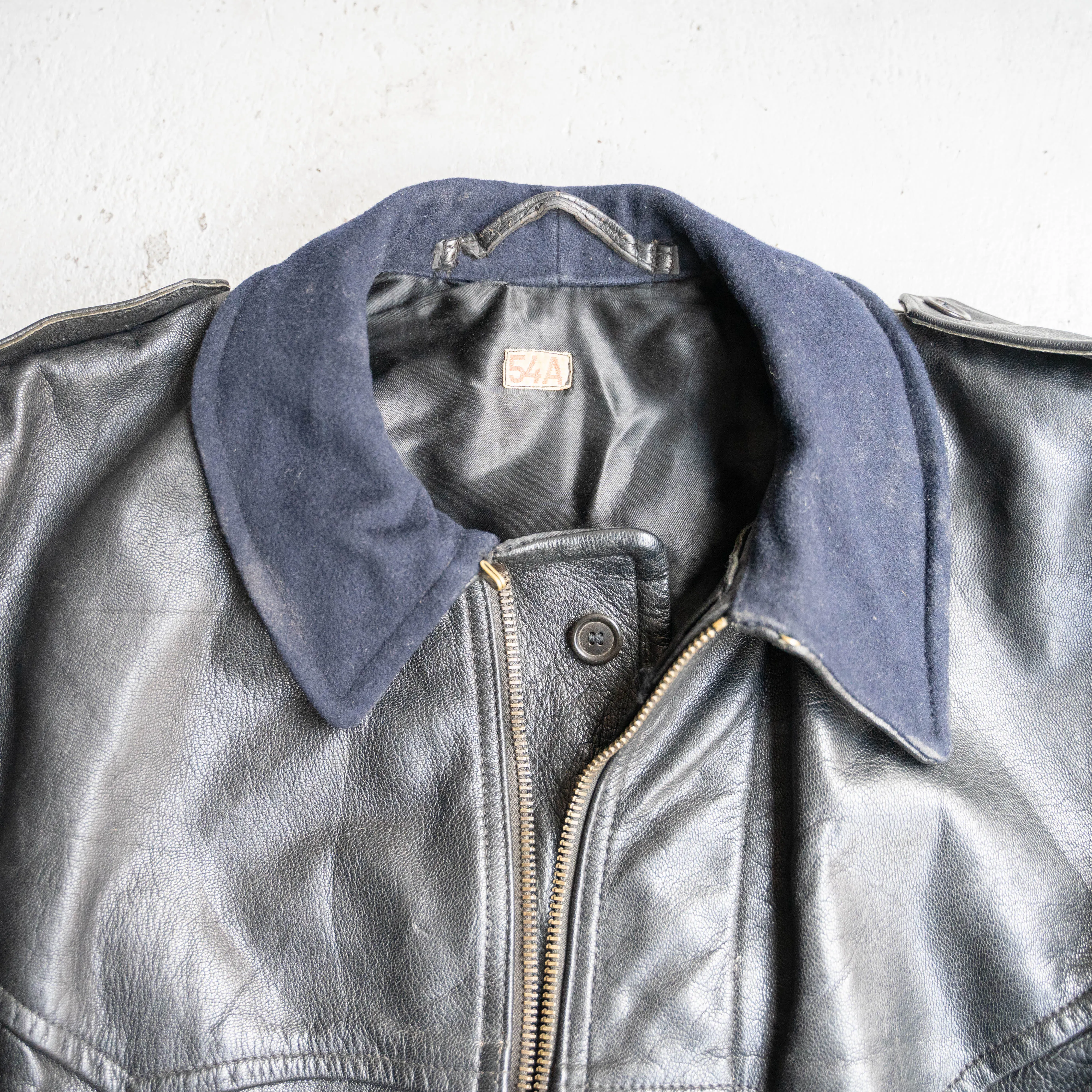 around 1950s Swedish military leather car coat