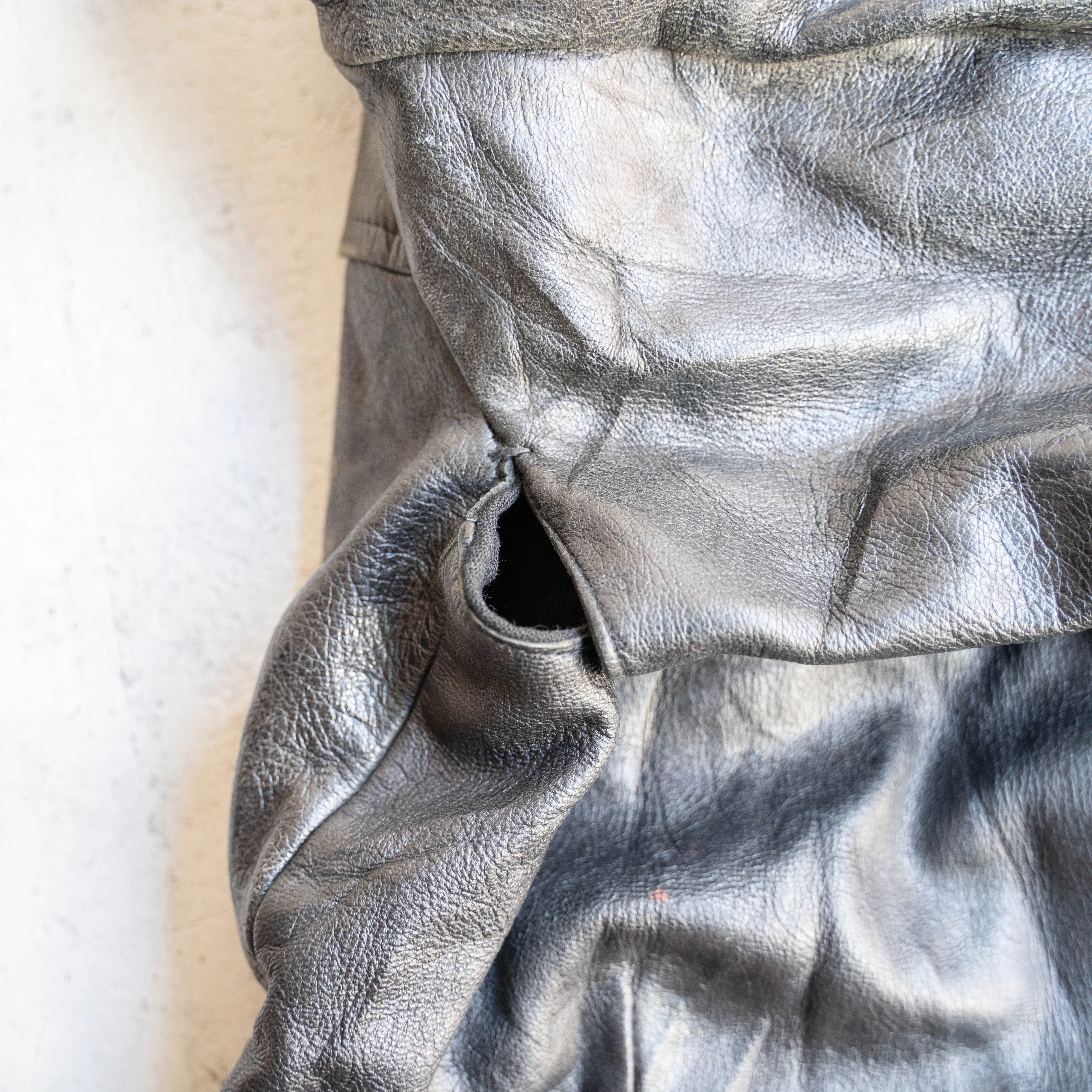 around 1950s Swedish military leather car coat