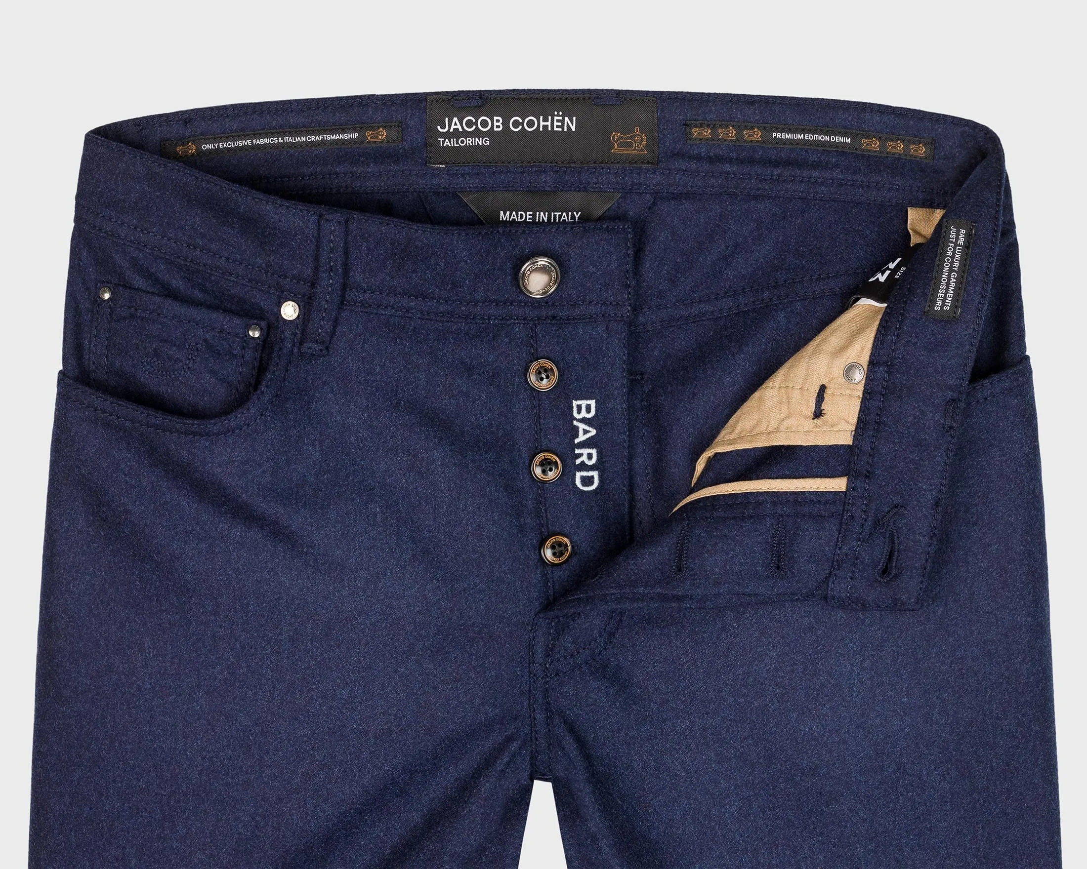 BARD PANTS IN BLUE WOOL FLANNEL