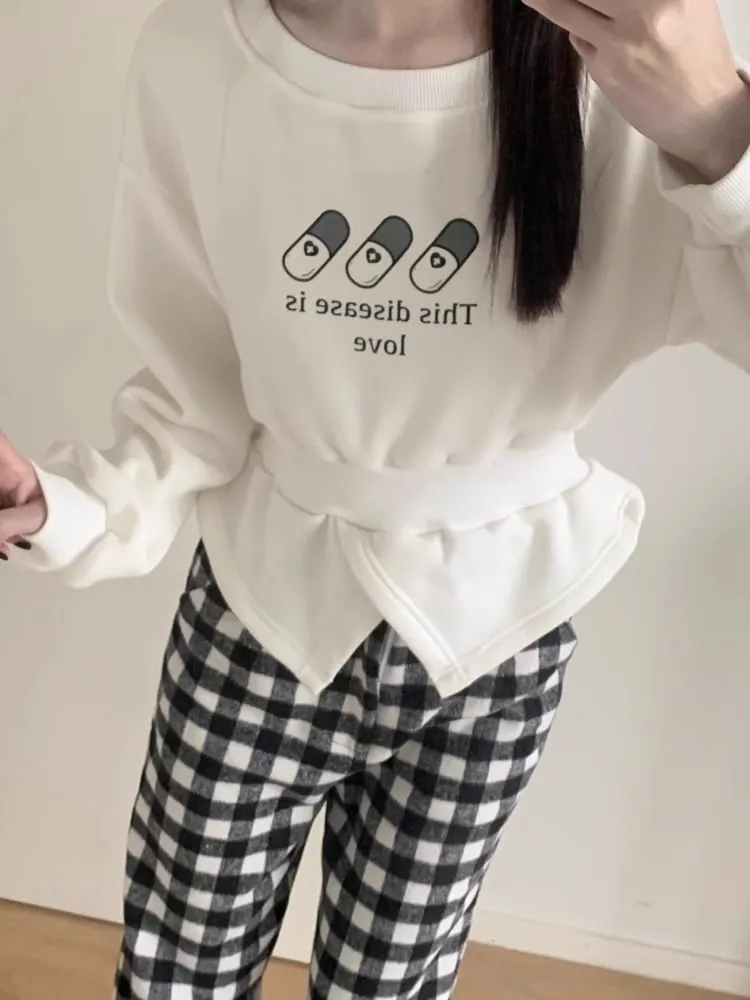 Black&White Plaid Pattern Pants