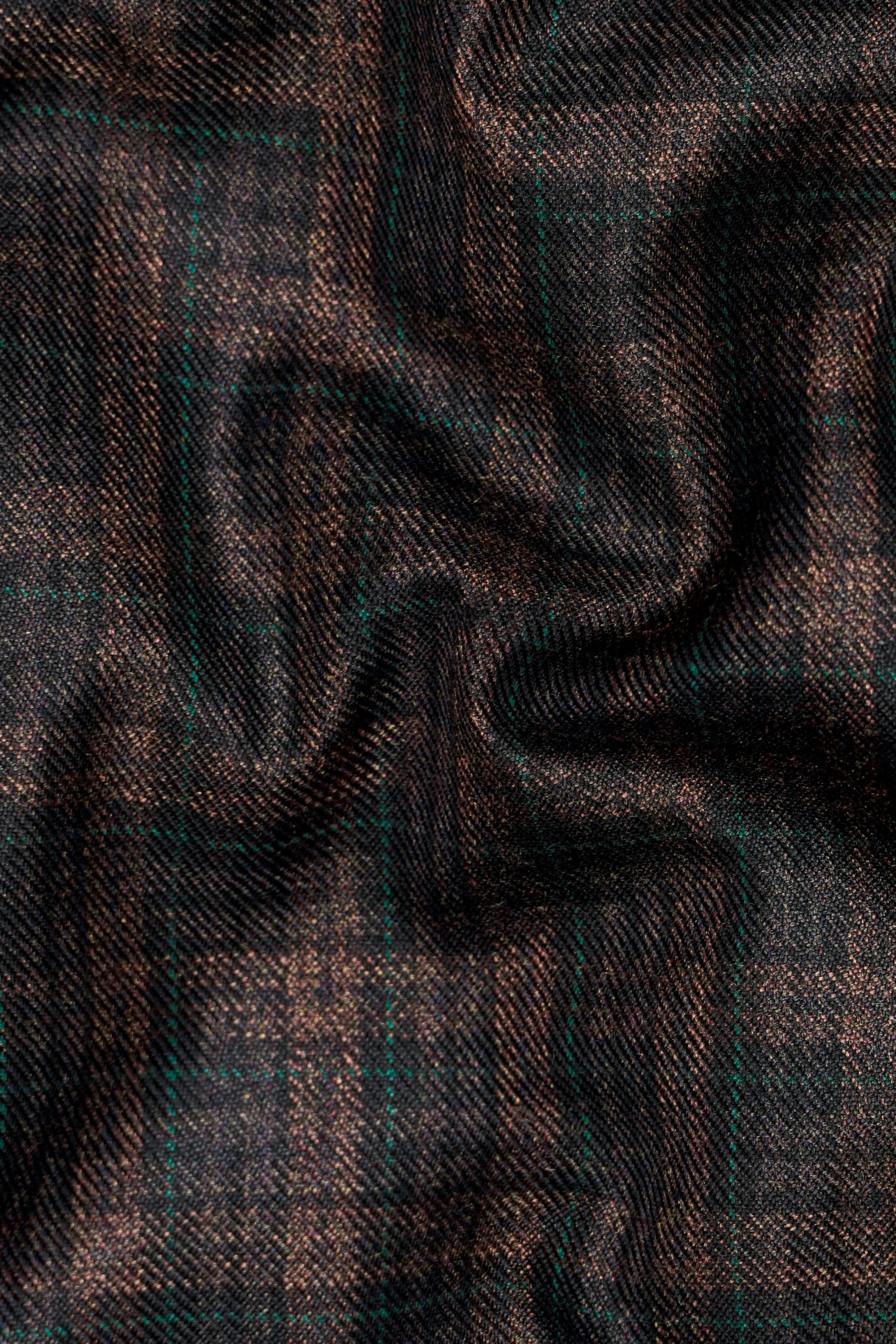 Bole Brown with Ebony Clay Black Plaid Wool Rich Pant