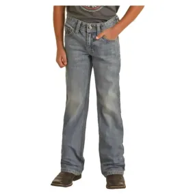 Boy's Rock and Roll Denim Rope V Relaxed Fit Bootcut Jeans BB0BD03656