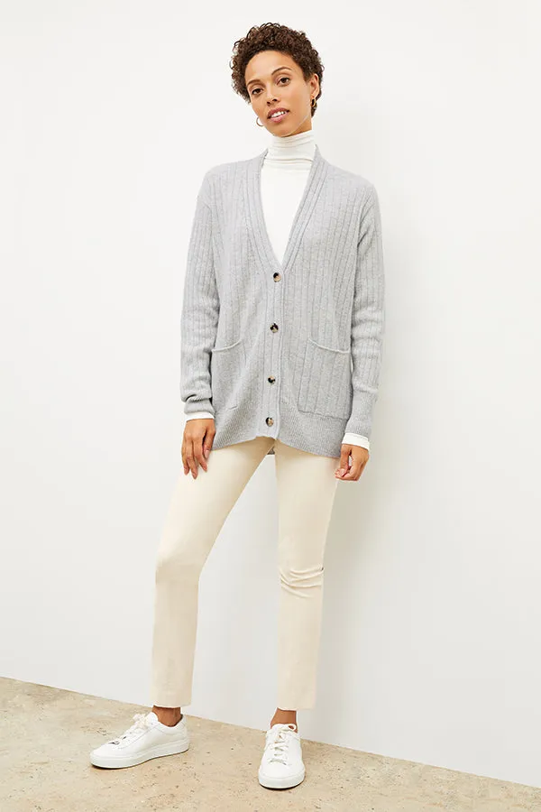 Caro Cardigan - Cashmere :: Light Heather Gray
