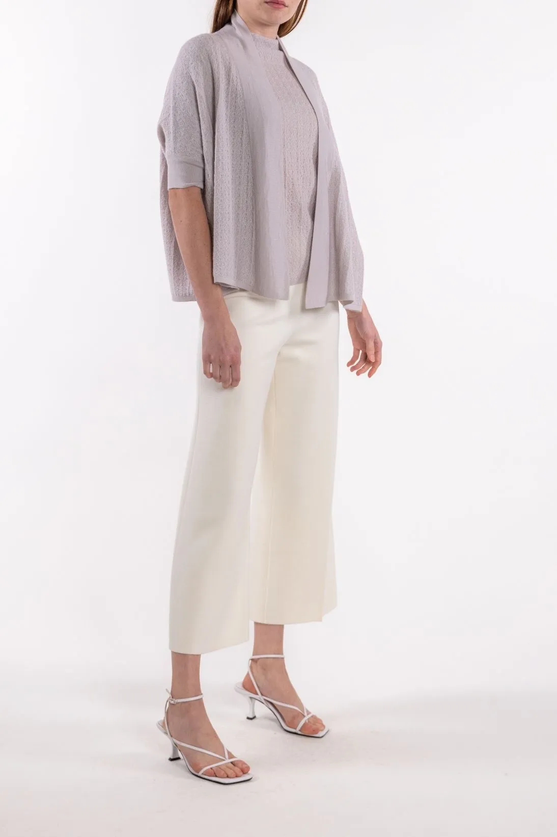 CASHMERE MESH STITCH CARDIGAN