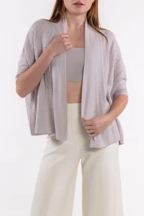 CASHMERE MESH STITCH CARDIGAN