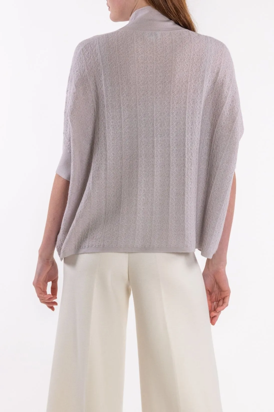 CASHMERE MESH STITCH CARDIGAN