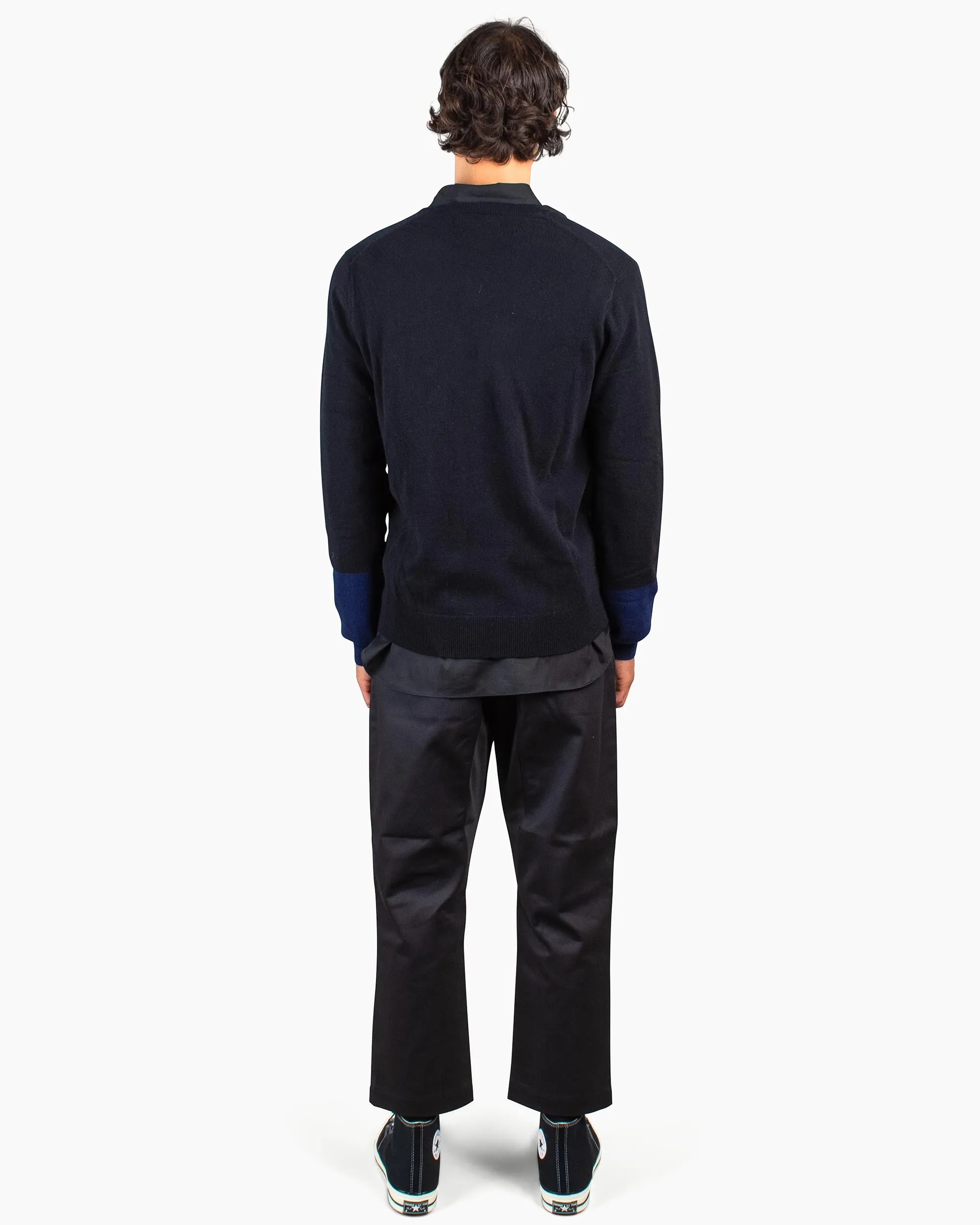 Comme des Garçons SHIRT Fully Fashioned Knit V-Neck Pullover Black/Navy