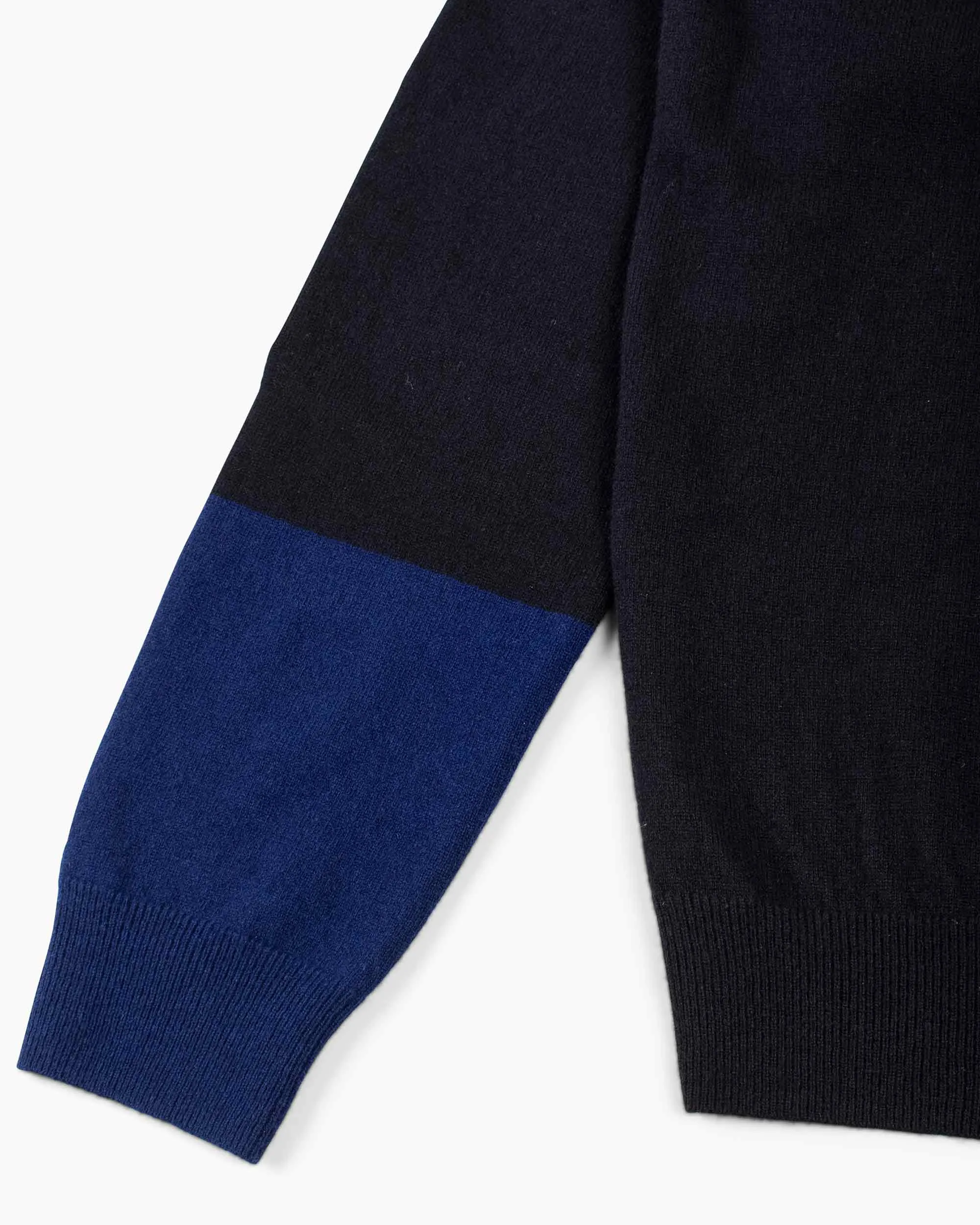 Comme des Garçons SHIRT Fully Fashioned Knit V-Neck Pullover Black/Navy