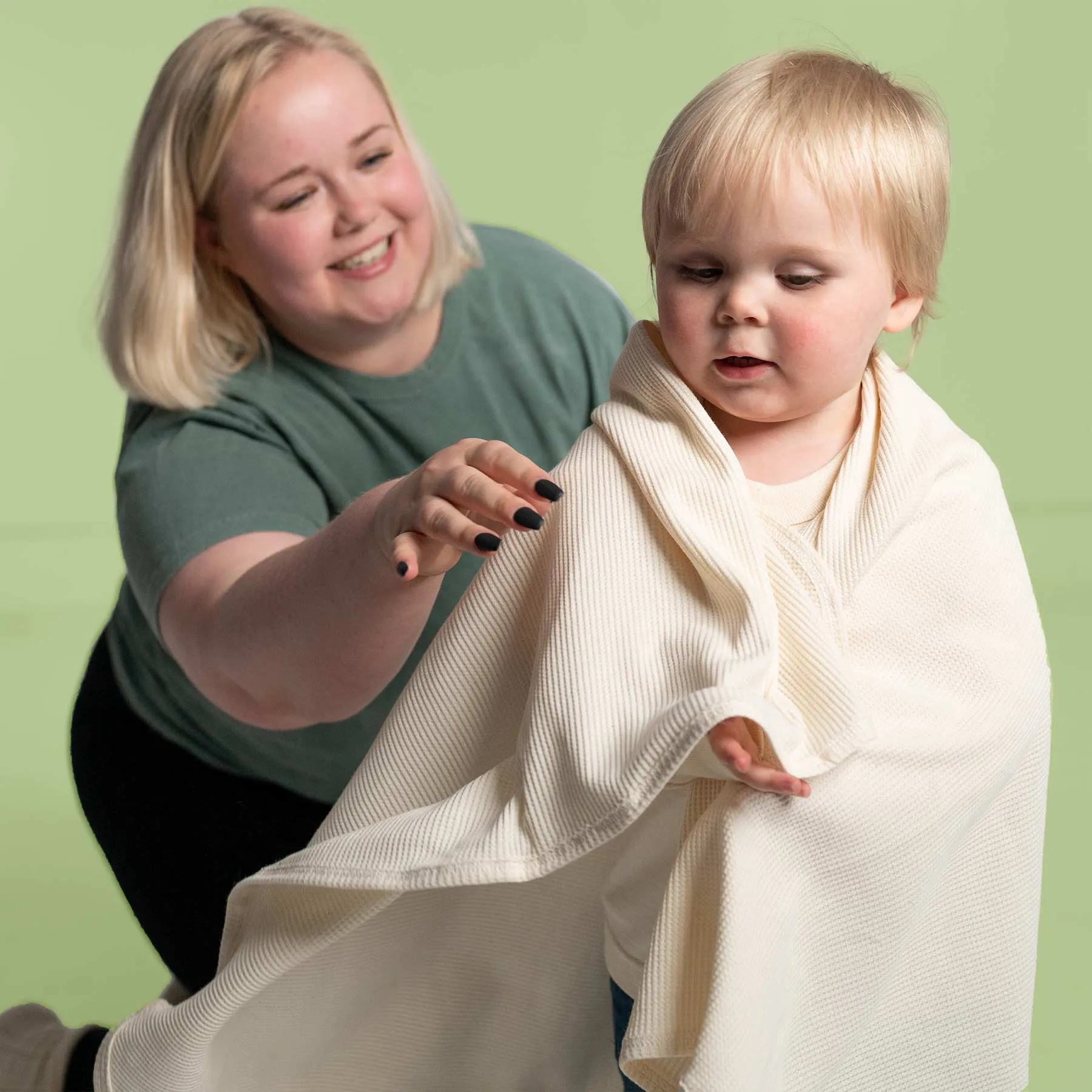 COZYTIME 100% Organic Cotton Knit Waffle Baby Blanket (USA)