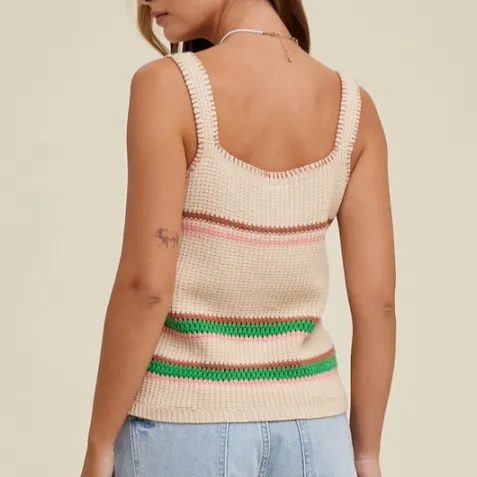 Dakota Multi Color Striped Sweater Tank