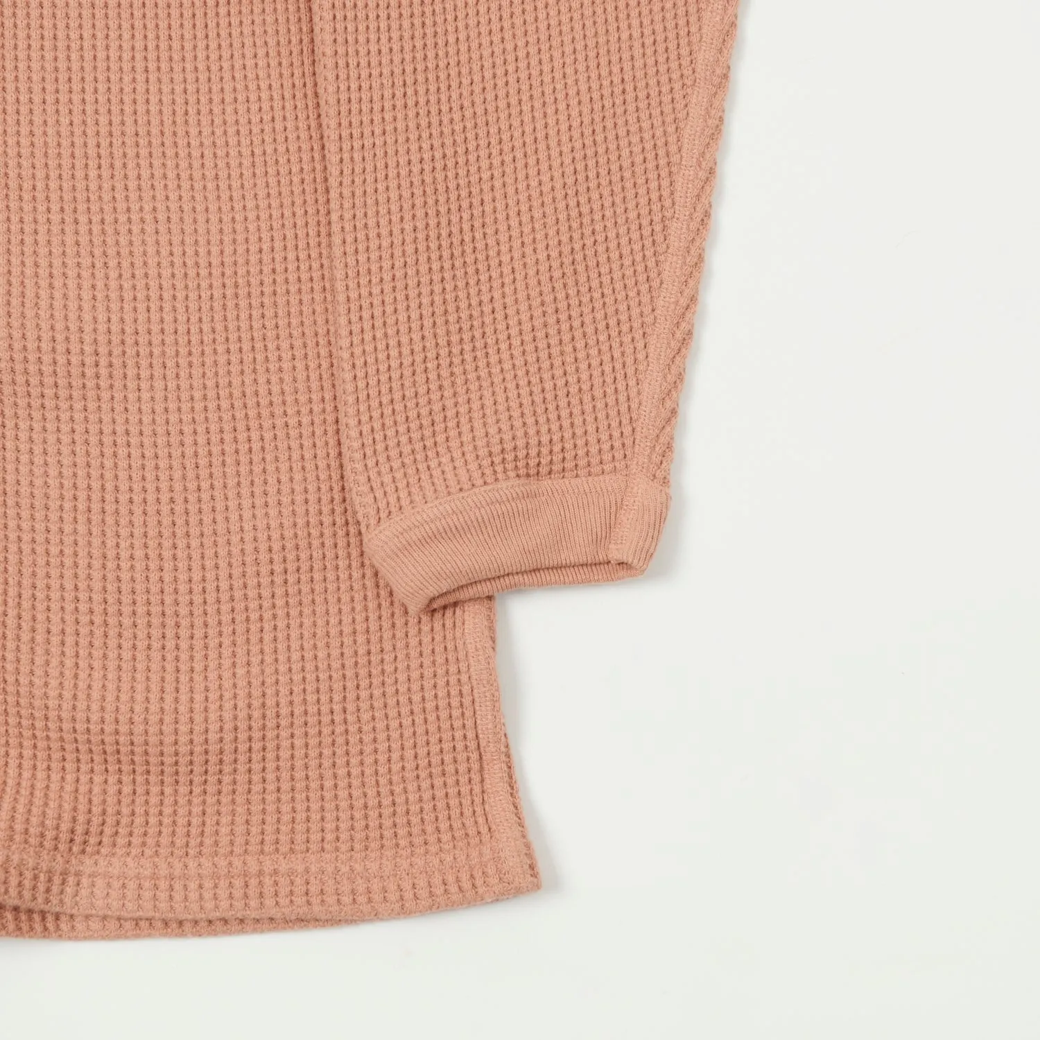 Dubbleworks Heavy Waffle L/S Tee - Salmon Pink