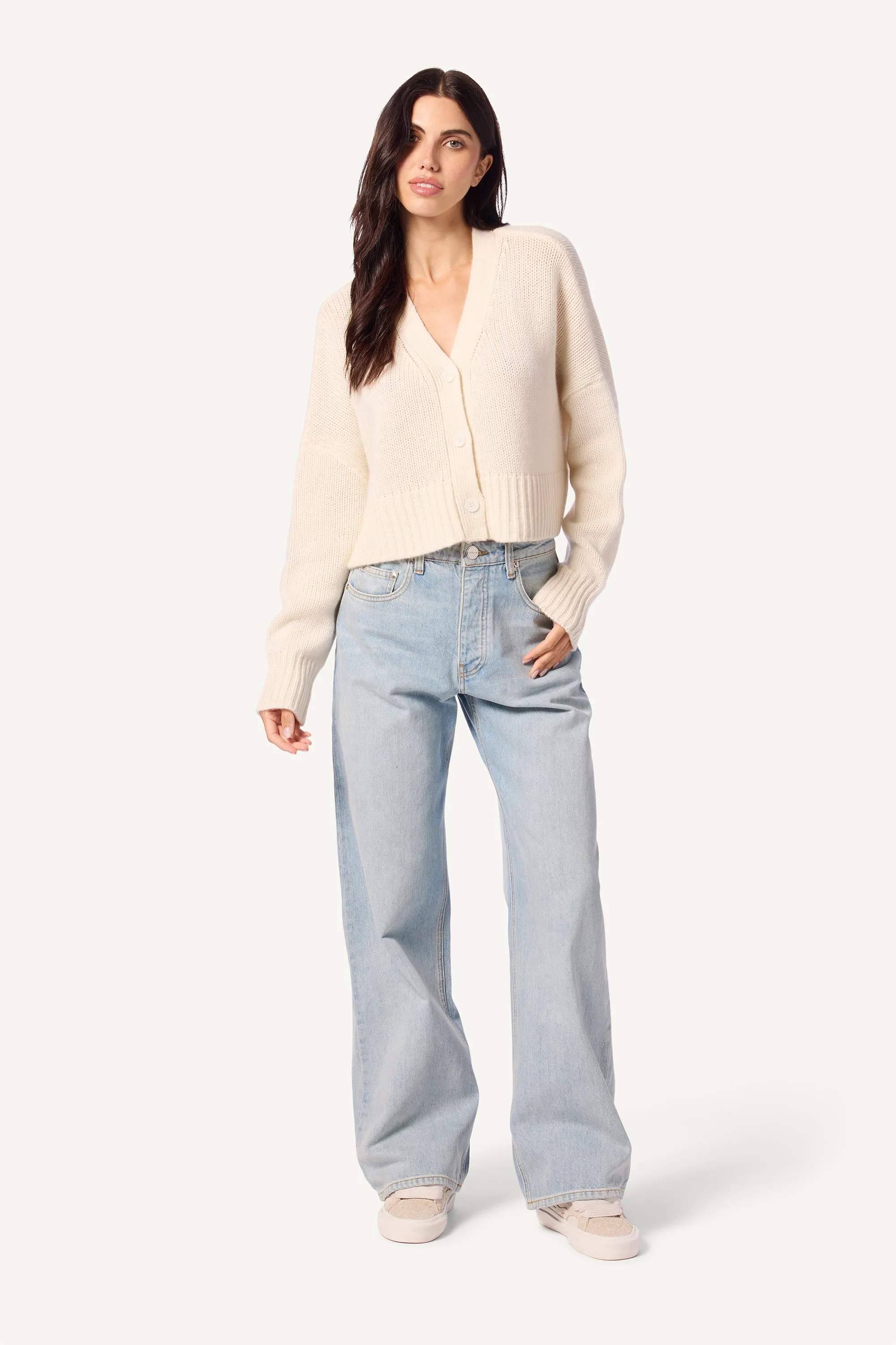 ELLIOT CASHMERE CARDIGAN | GARDENIA