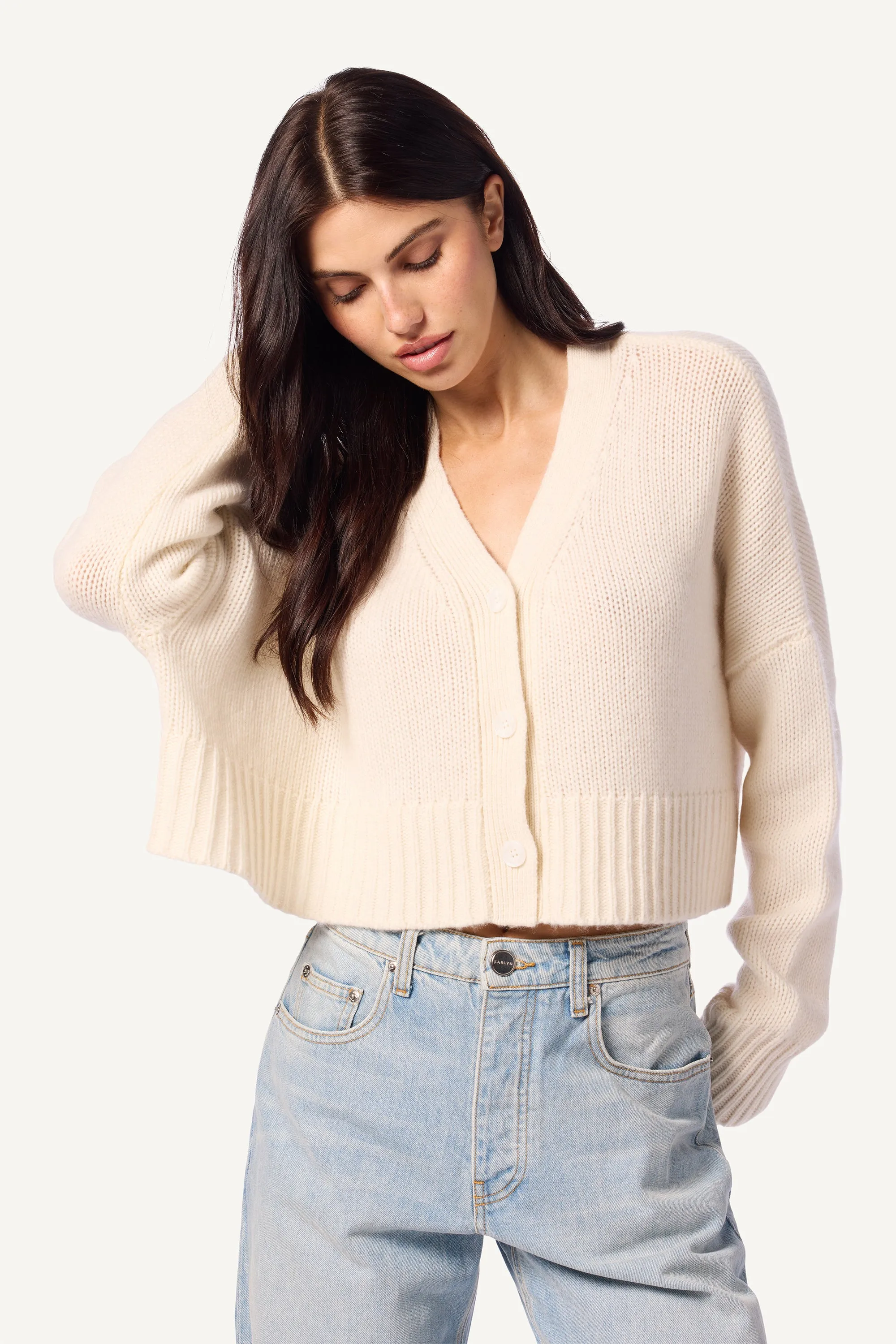 ELLIOT CASHMERE CARDIGAN | GARDENIA