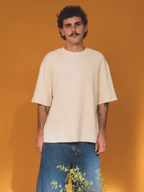Existencial Waffle Box Fit Oversize Short Tee - Unbleached