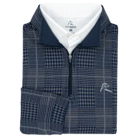 Glen Plaid Jacquard Performance Q-Zip | The Glen Plaid - Boulder Grey/Fleet Navy