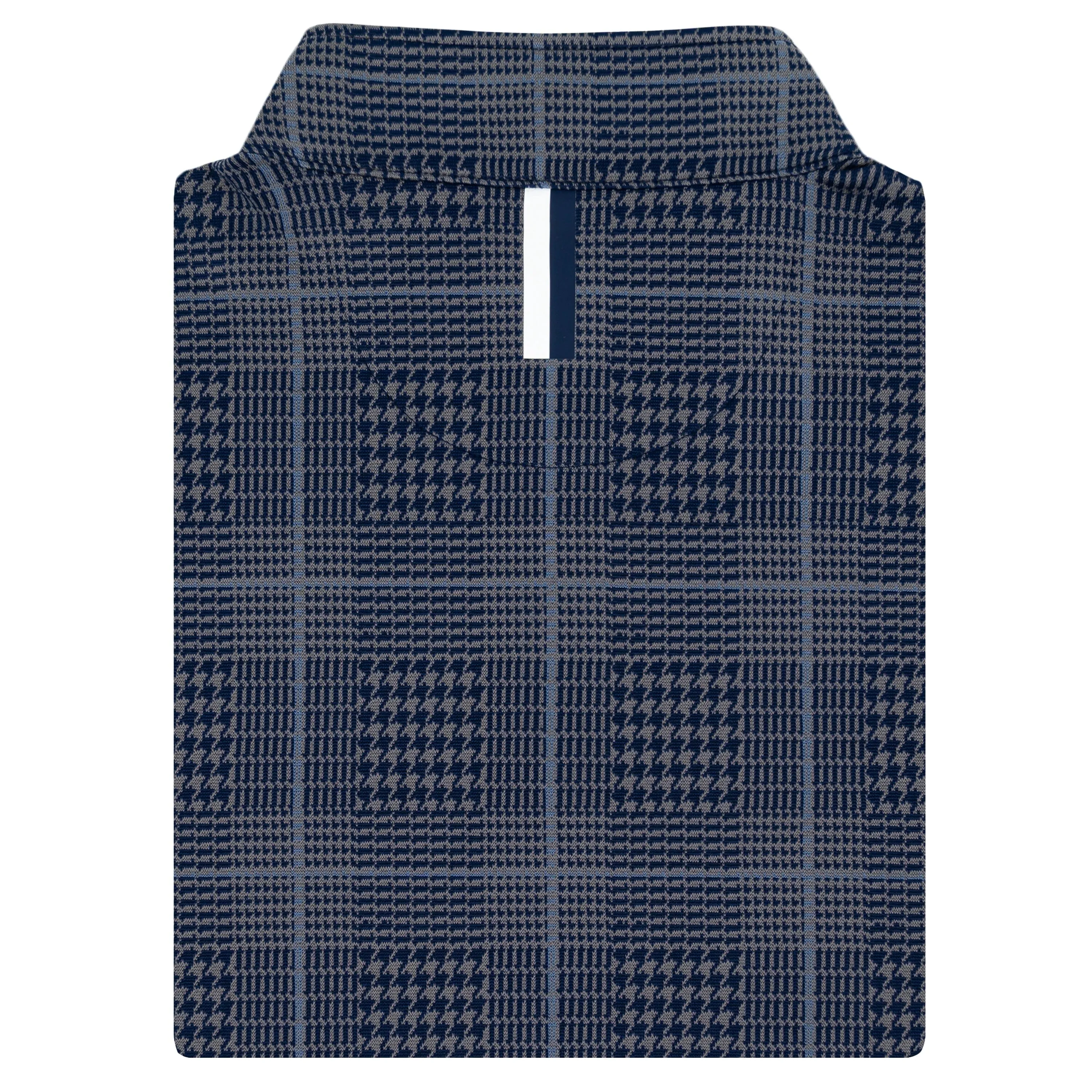 Glen Plaid Jacquard Performance Q-Zip | The Glen Plaid - Boulder Grey/Fleet Navy