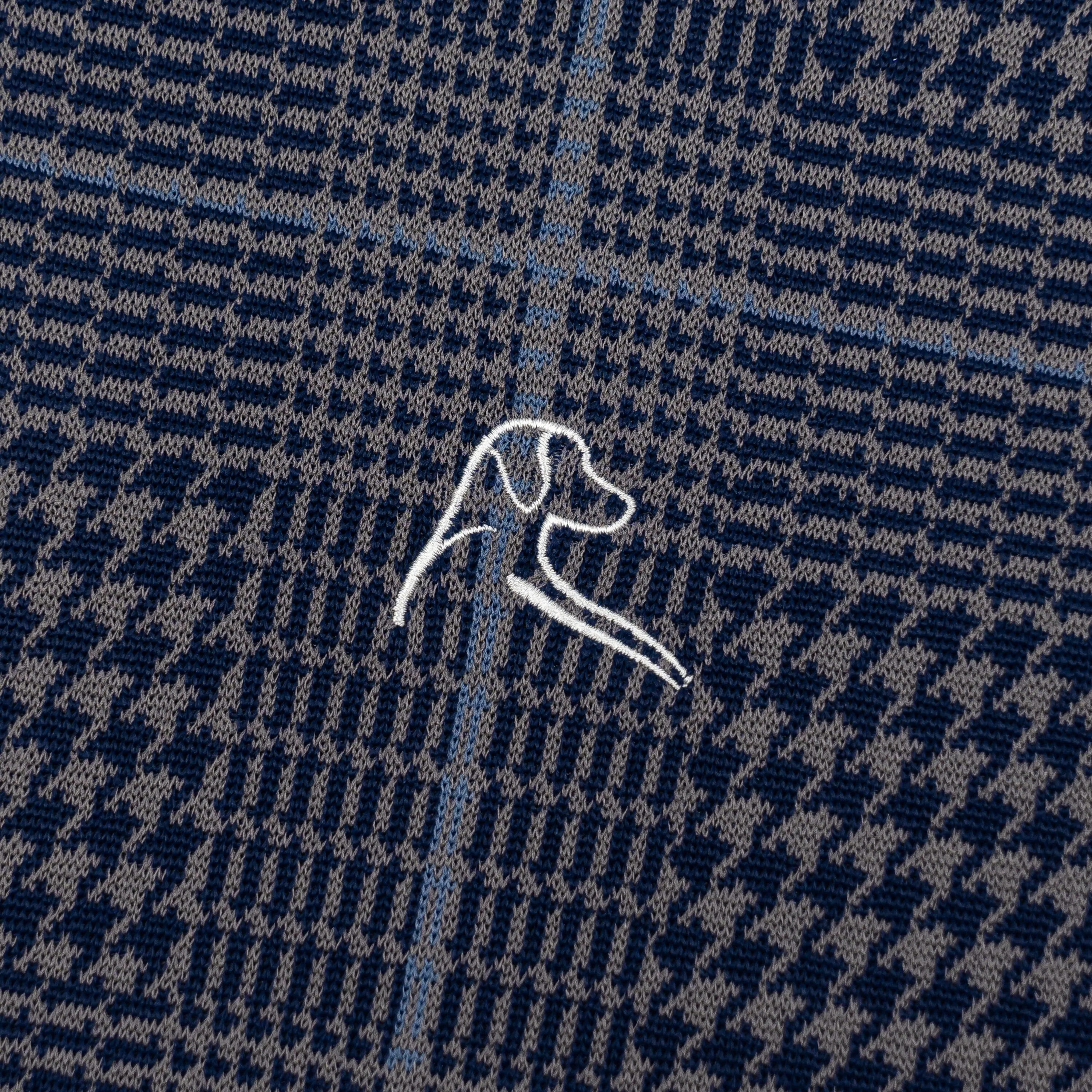 Glen Plaid Jacquard Performance Q-Zip | The Glen Plaid - Boulder Grey/Fleet Navy