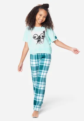Graphic & Plaid Pajama Set
