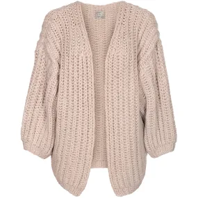 HAND KNITTED CASHMERE CARDIGAN IN ROSÉ