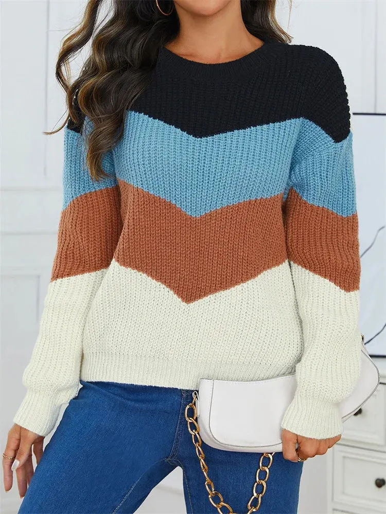 Isabella Striped Colorblock Sweater