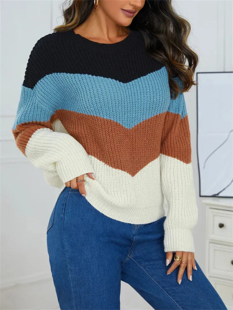 Isabella Striped Colorblock Sweater