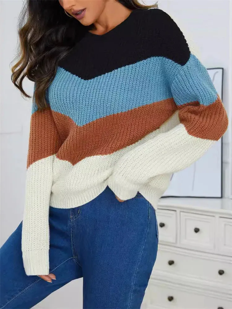 Isabella Striped Colorblock Sweater