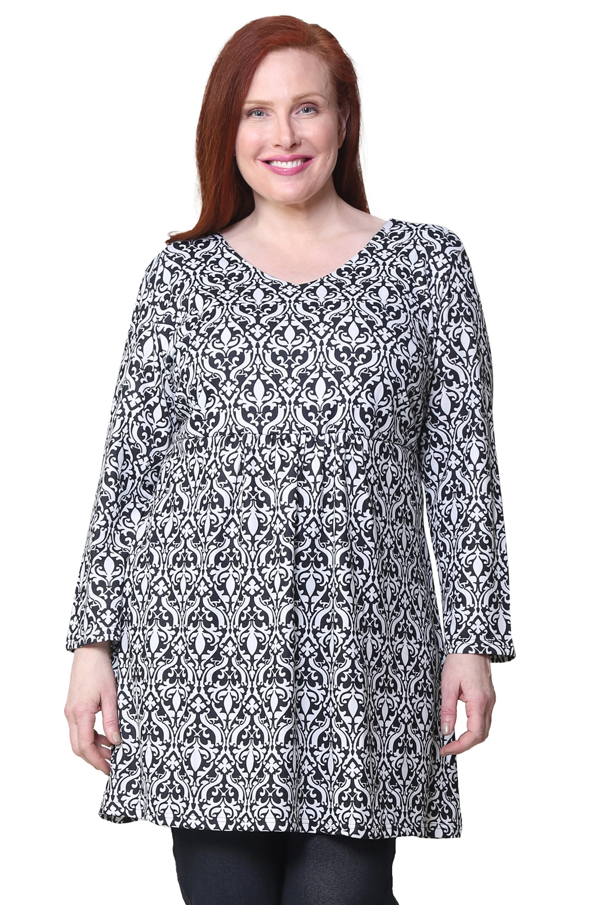 La Cera Plus Size Pullover Tunic Top