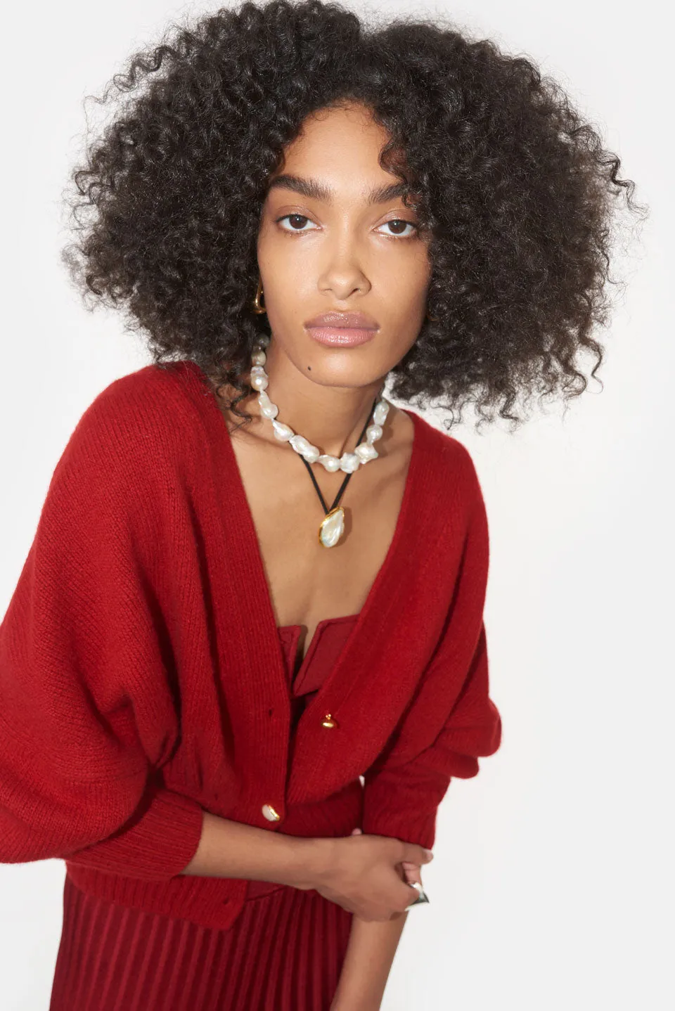 Luna Pearl Cardigan - Rouge Piaf