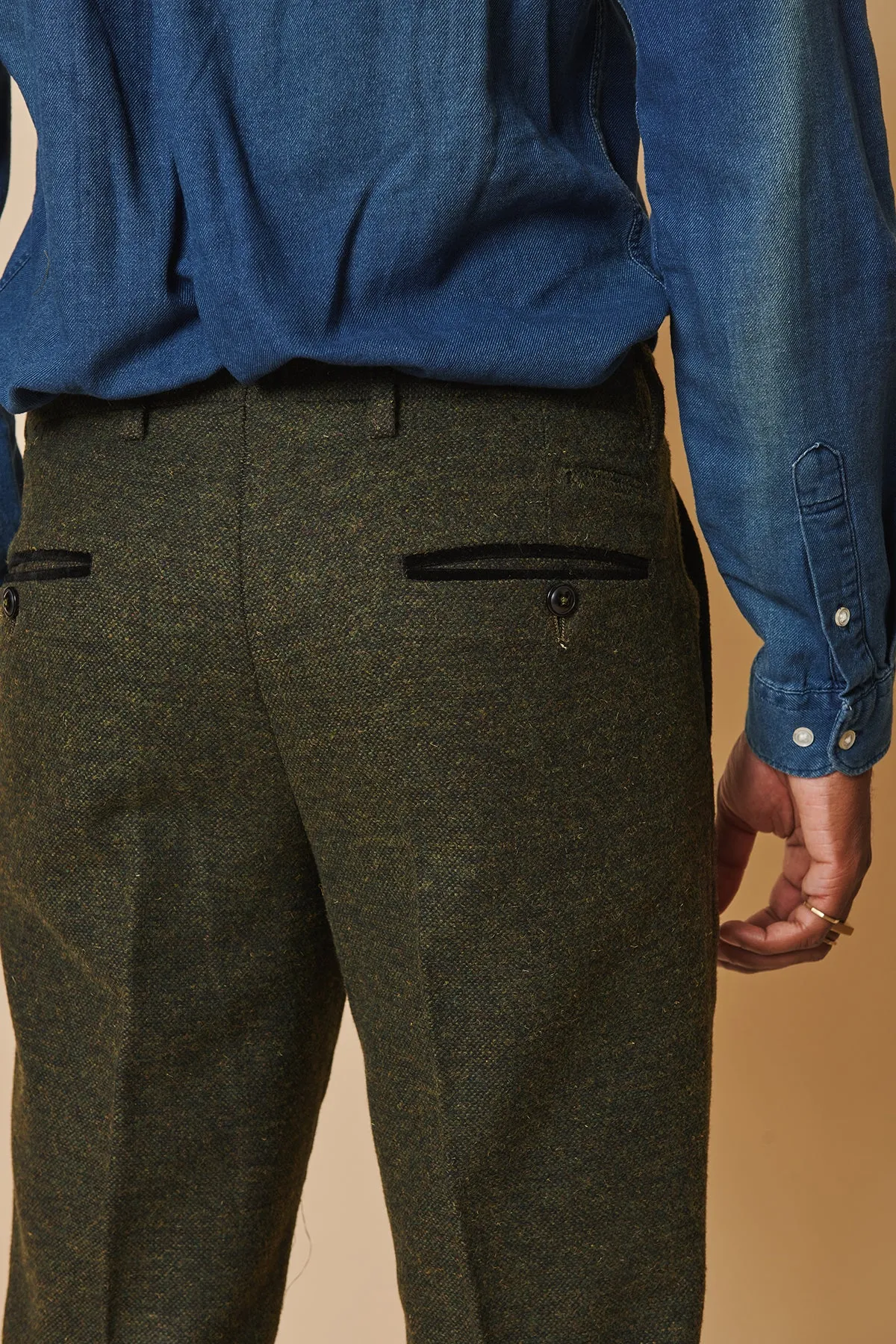 MARLOW - Olive Green Tweed Three Piece Suit