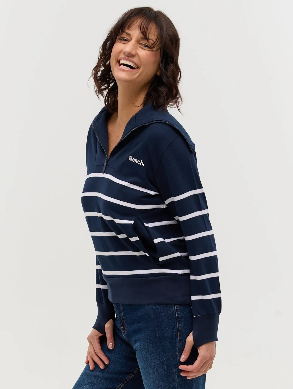 Nara Half-Zip Stripe Sweater