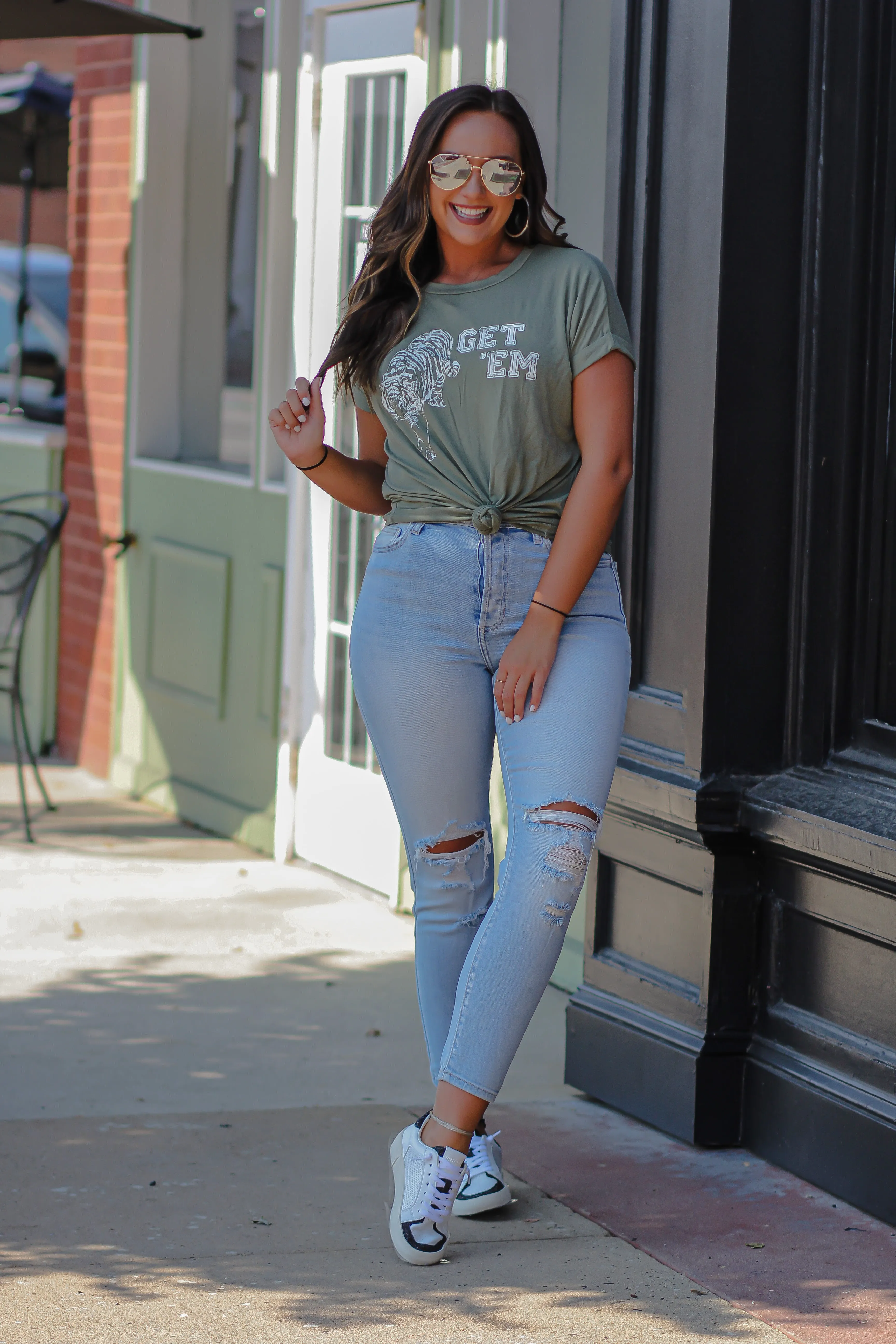 Olive Get Em' Tiger Graphic Tee