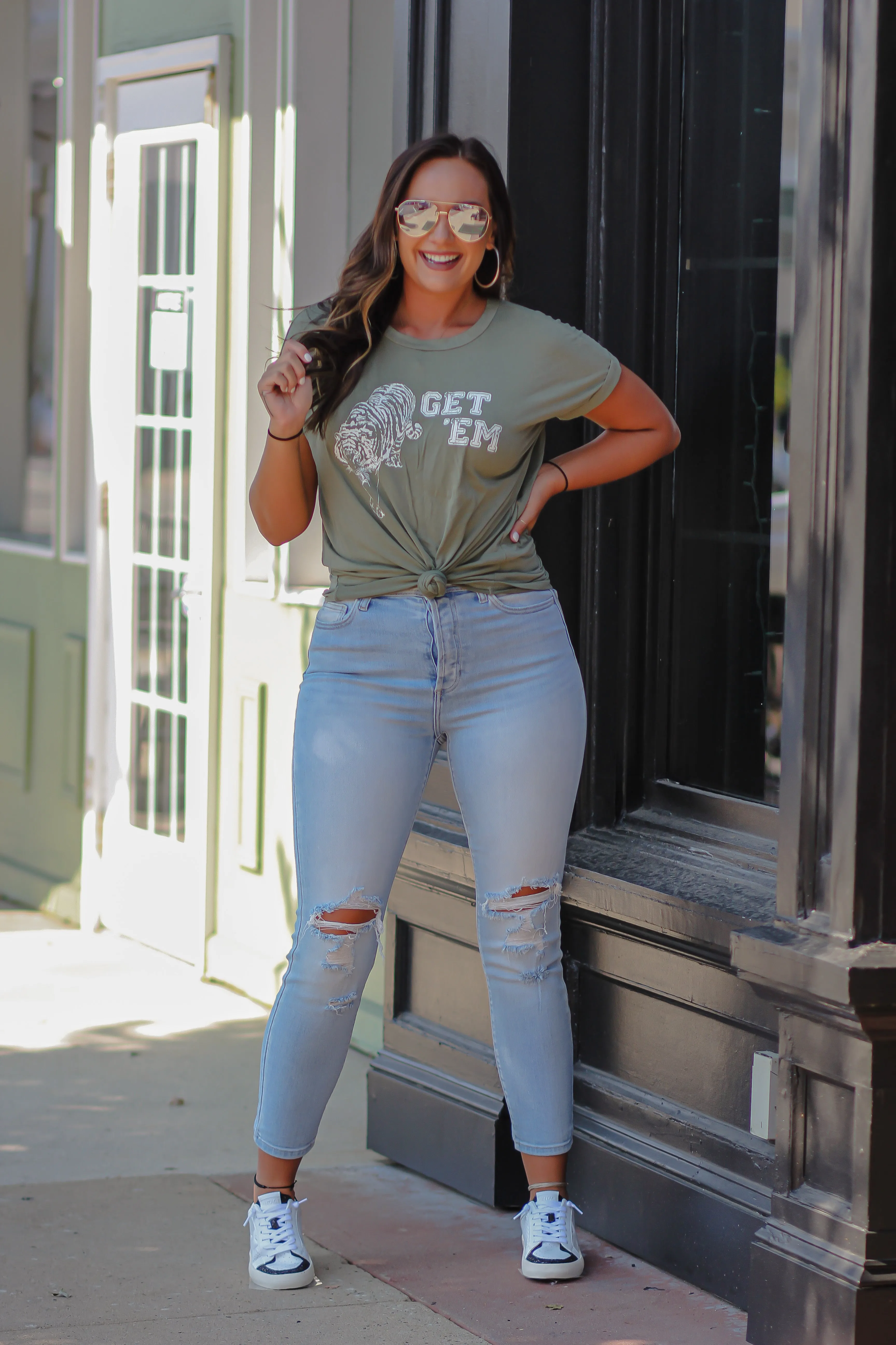 Olive Get Em' Tiger Graphic Tee