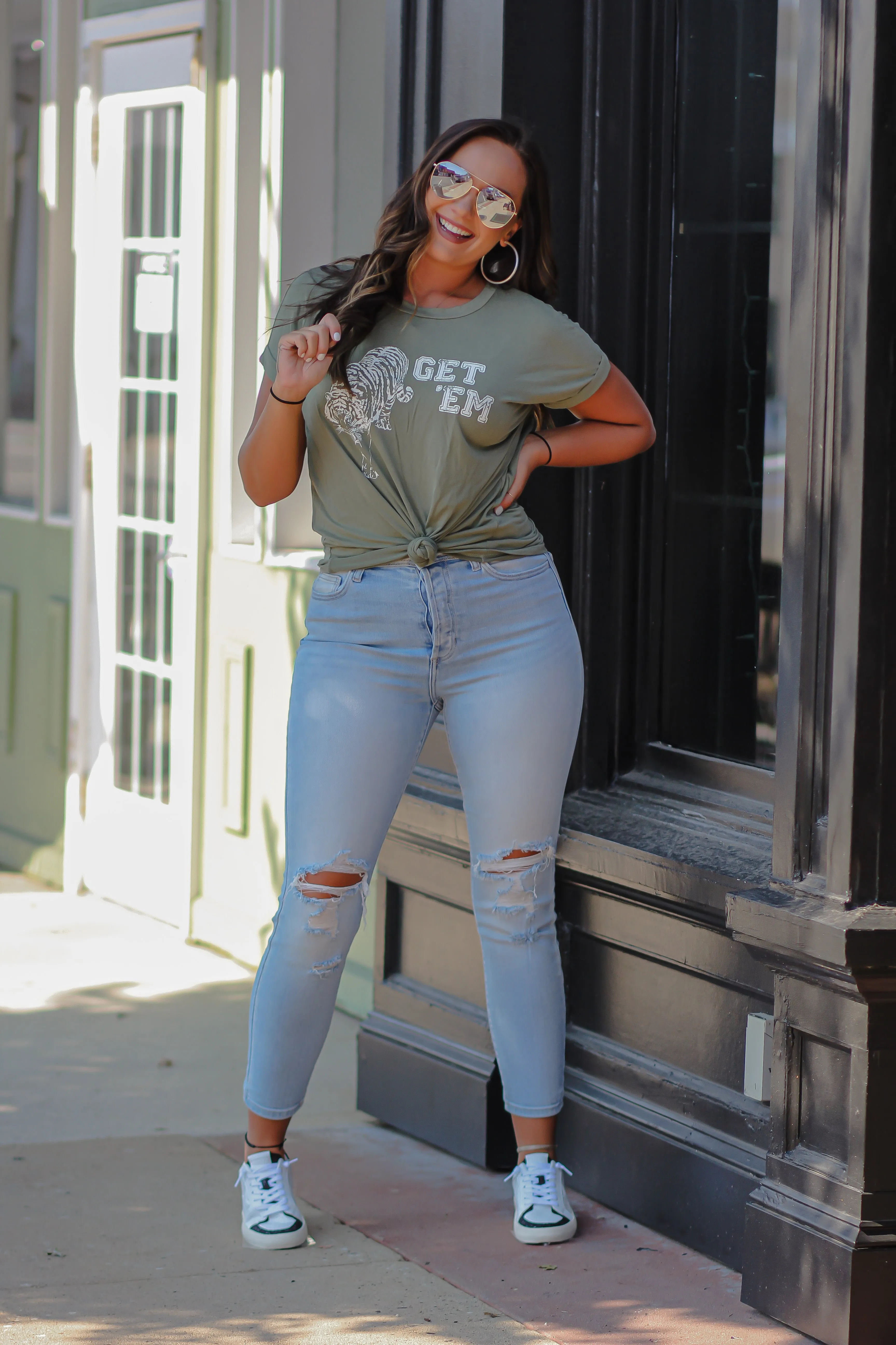 Olive Get Em' Tiger Graphic Tee