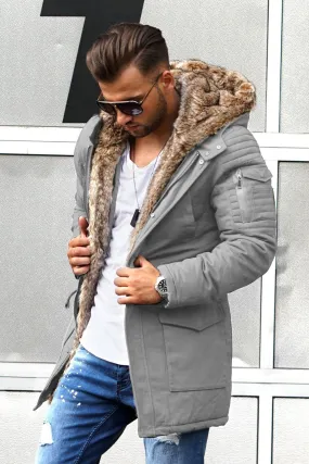 Parka Jacke Grau 7109